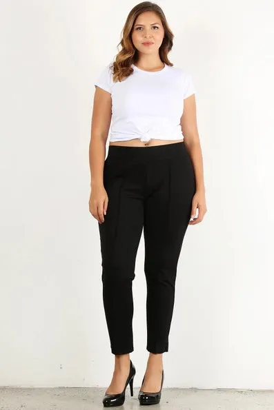 High Waisted Pin-Tuck Skinny Pants