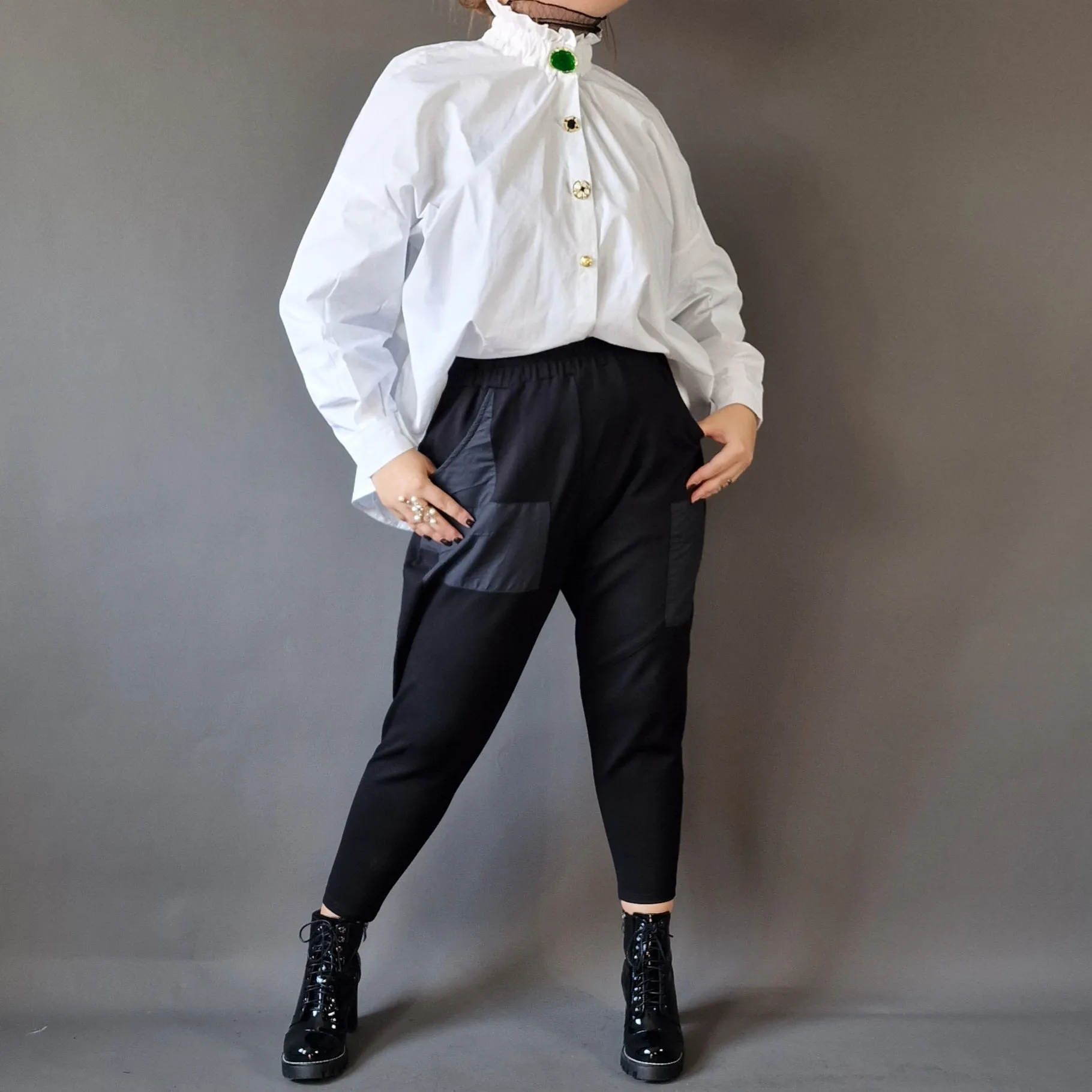 Jazz Up Trendy Button Closure White Blouse