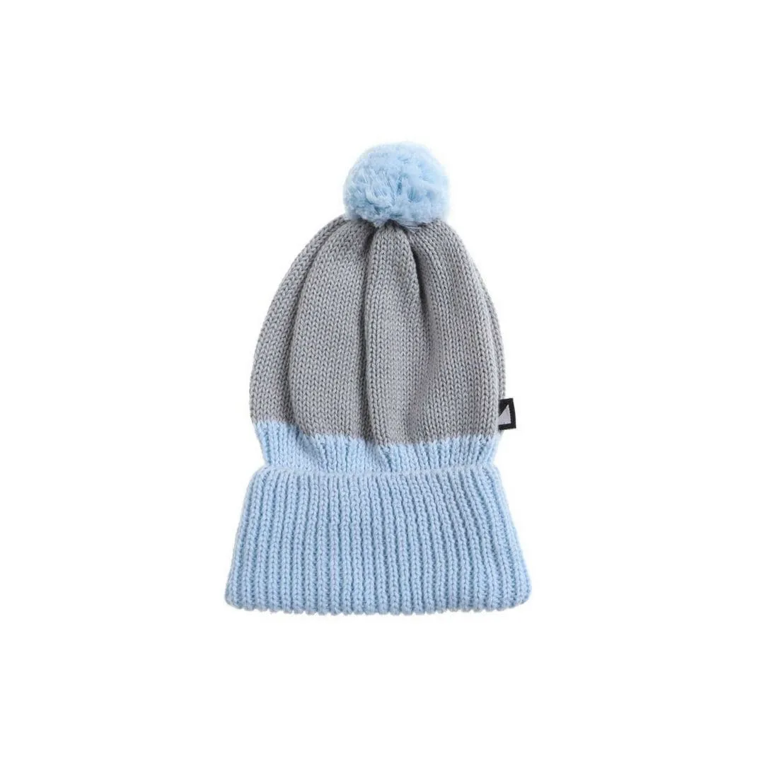 Knitted Pom Pom Beanie - Glacier Blue