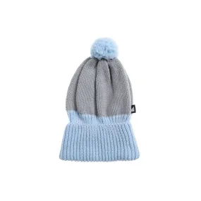 Knitted Pom Pom Beanie - Glacier Blue