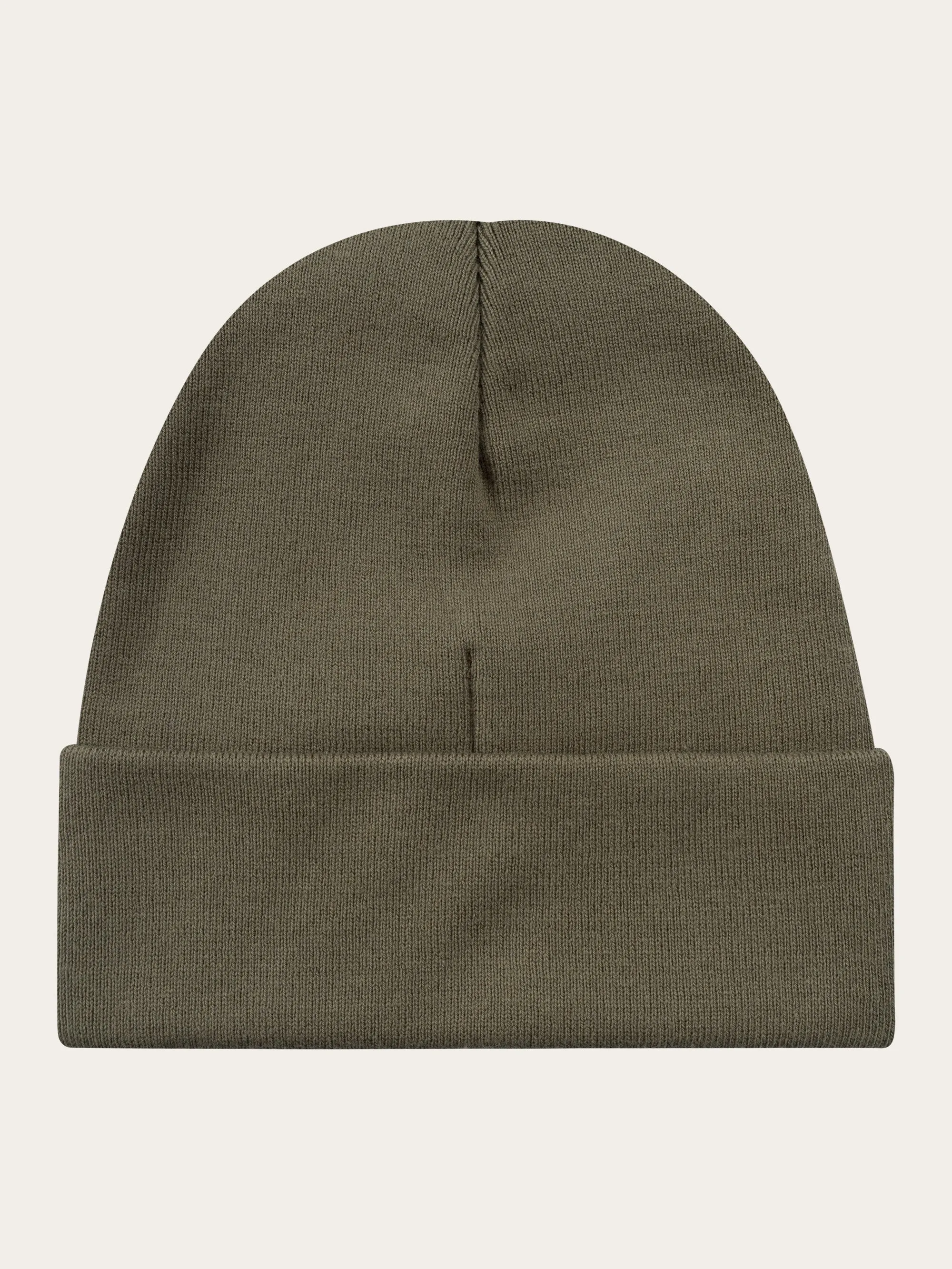 Knitted rib beanie - Dark Olive