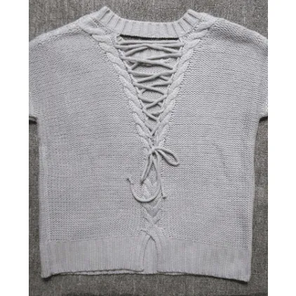 KNITTED SWEATER WITH LACE-UP BACK