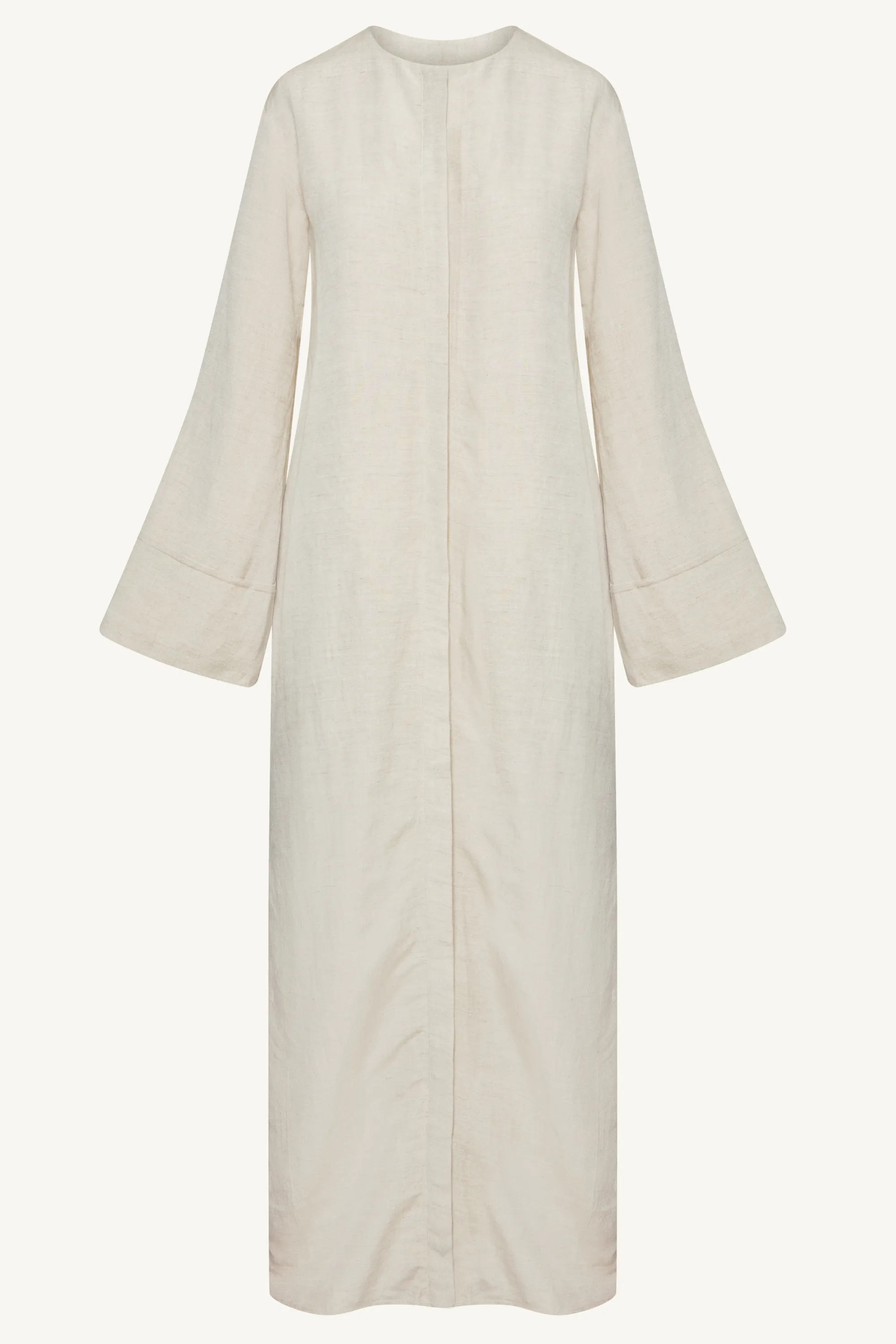 Lana Linen Button Down Maxi Dress - Oatmeal