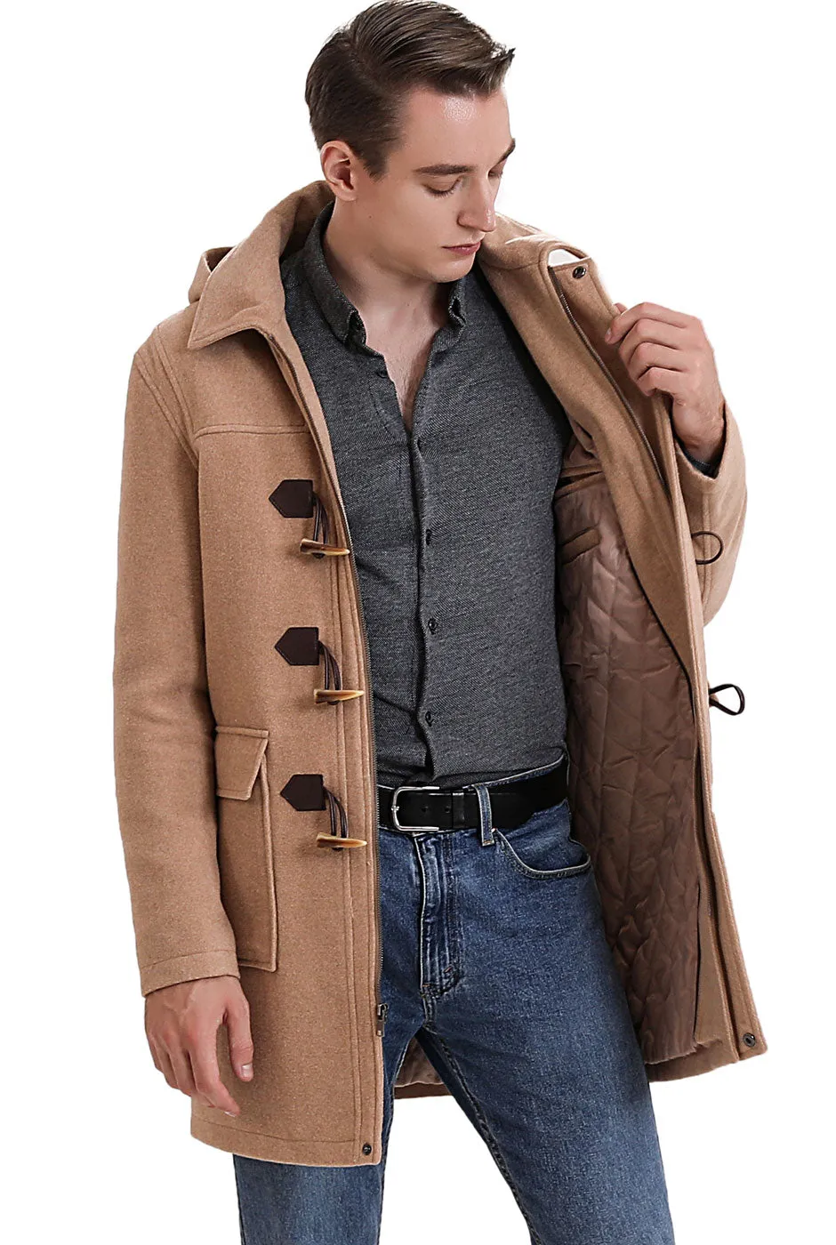 Landing Leathers Men Mason Wool Blend Duffle Toggle Coat