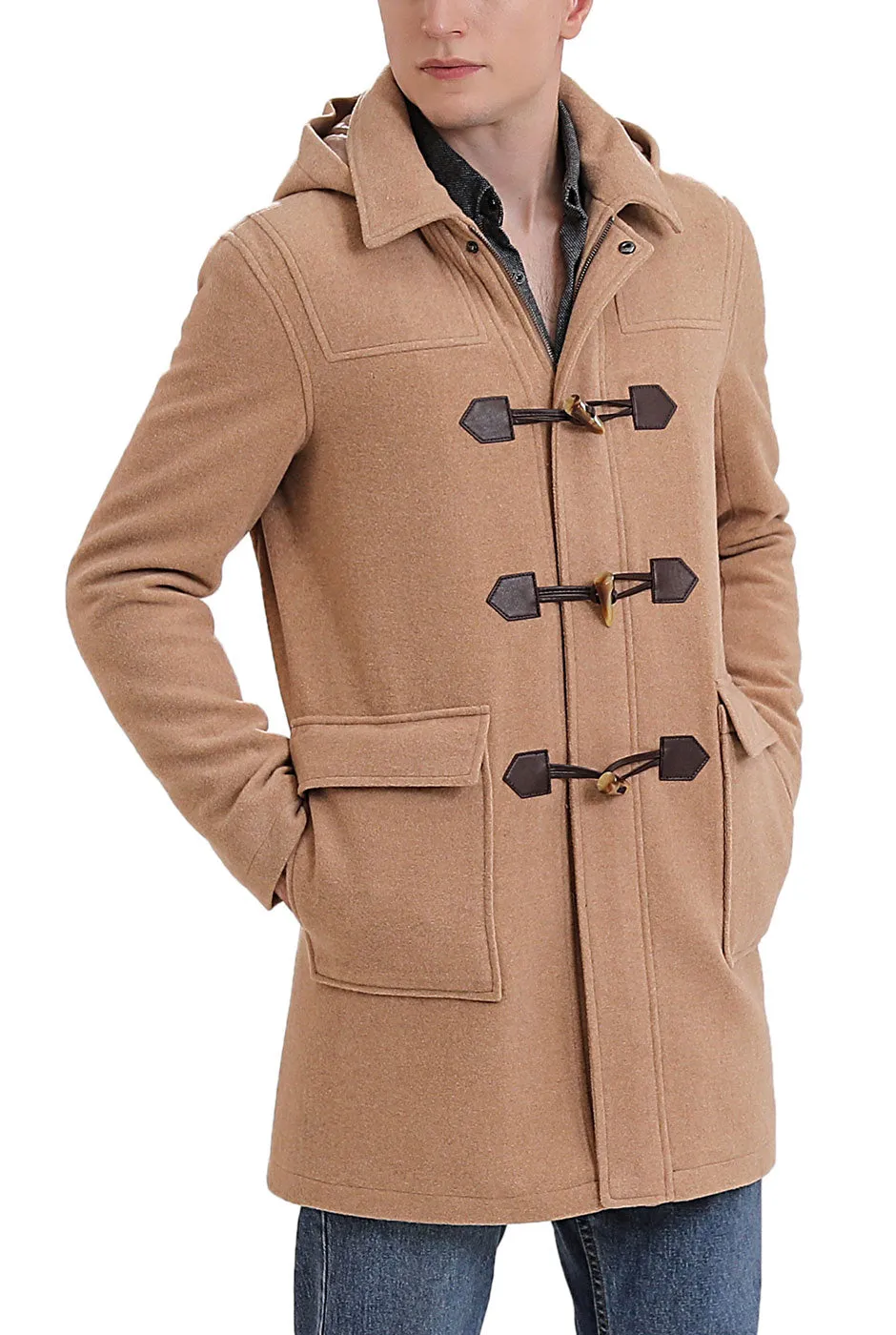 Landing Leathers Men Mason Wool Blend Duffle Toggle Coat