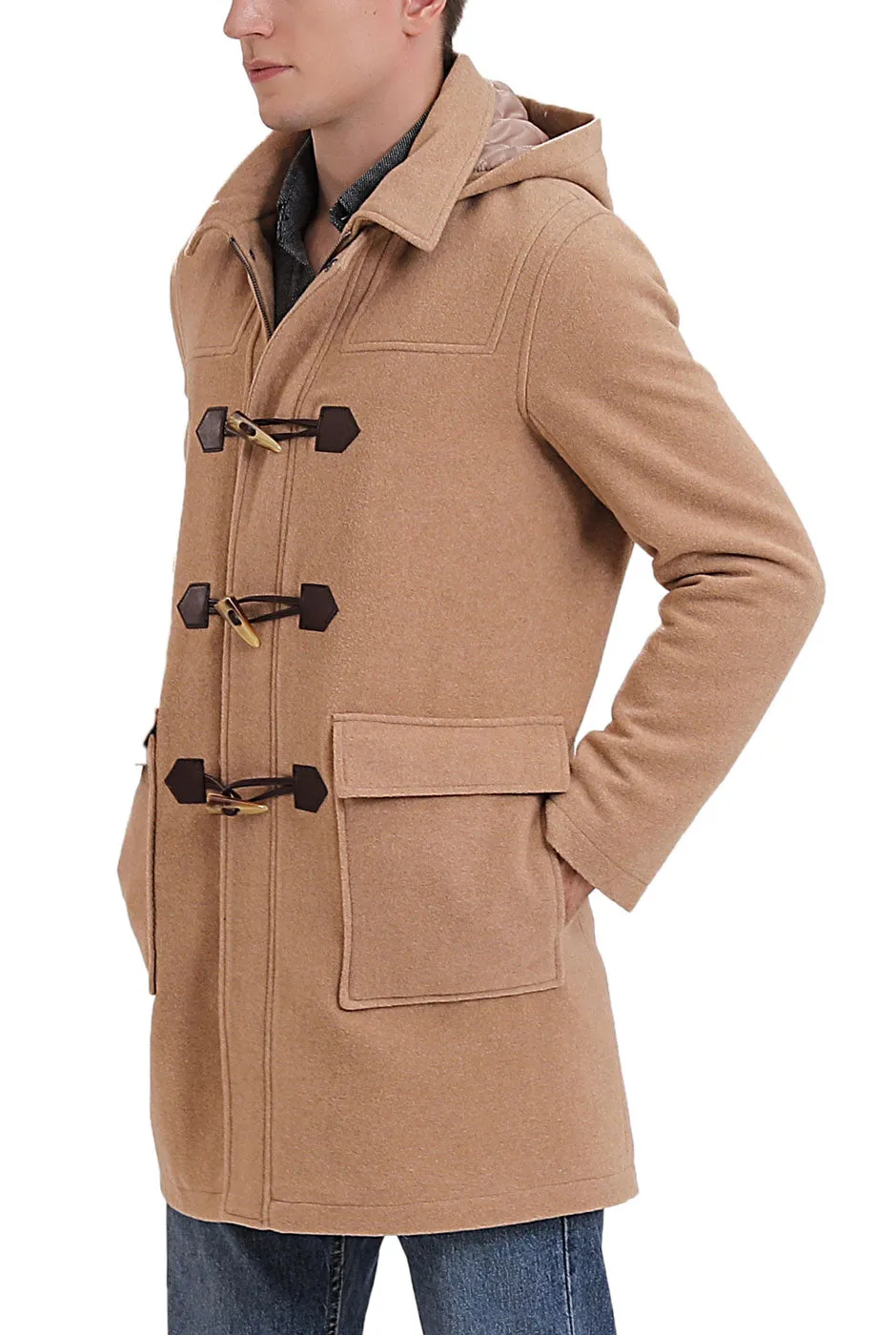 Landing Leathers Men Mason Wool Blend Duffle Toggle Coat