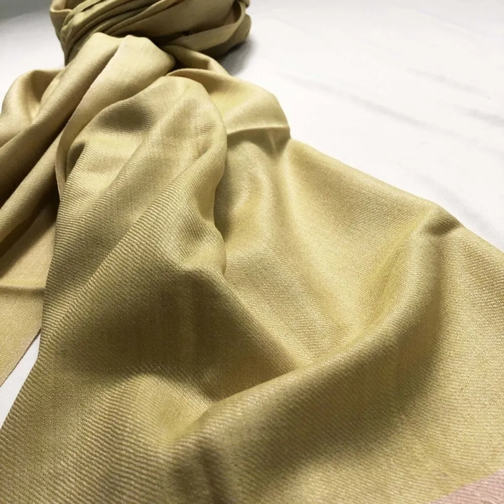 Light-Yellow Silk & Merino Wool Shawl