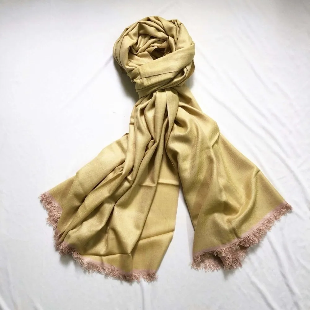 Light-Yellow Silk & Merino Wool Shawl