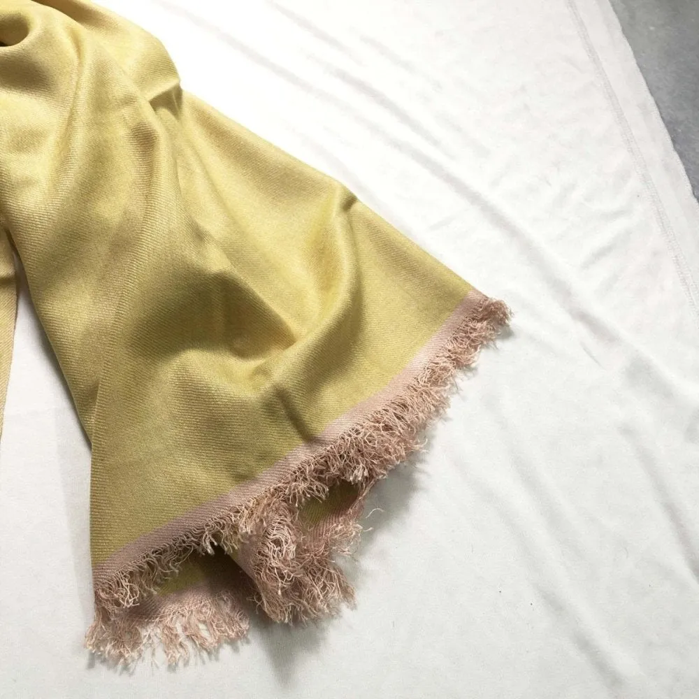 Light-Yellow Silk & Merino Wool Shawl