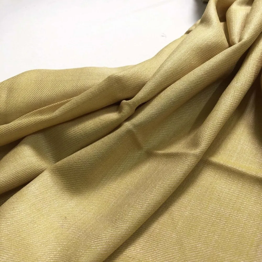 Light-Yellow Silk & Merino Wool Shawl