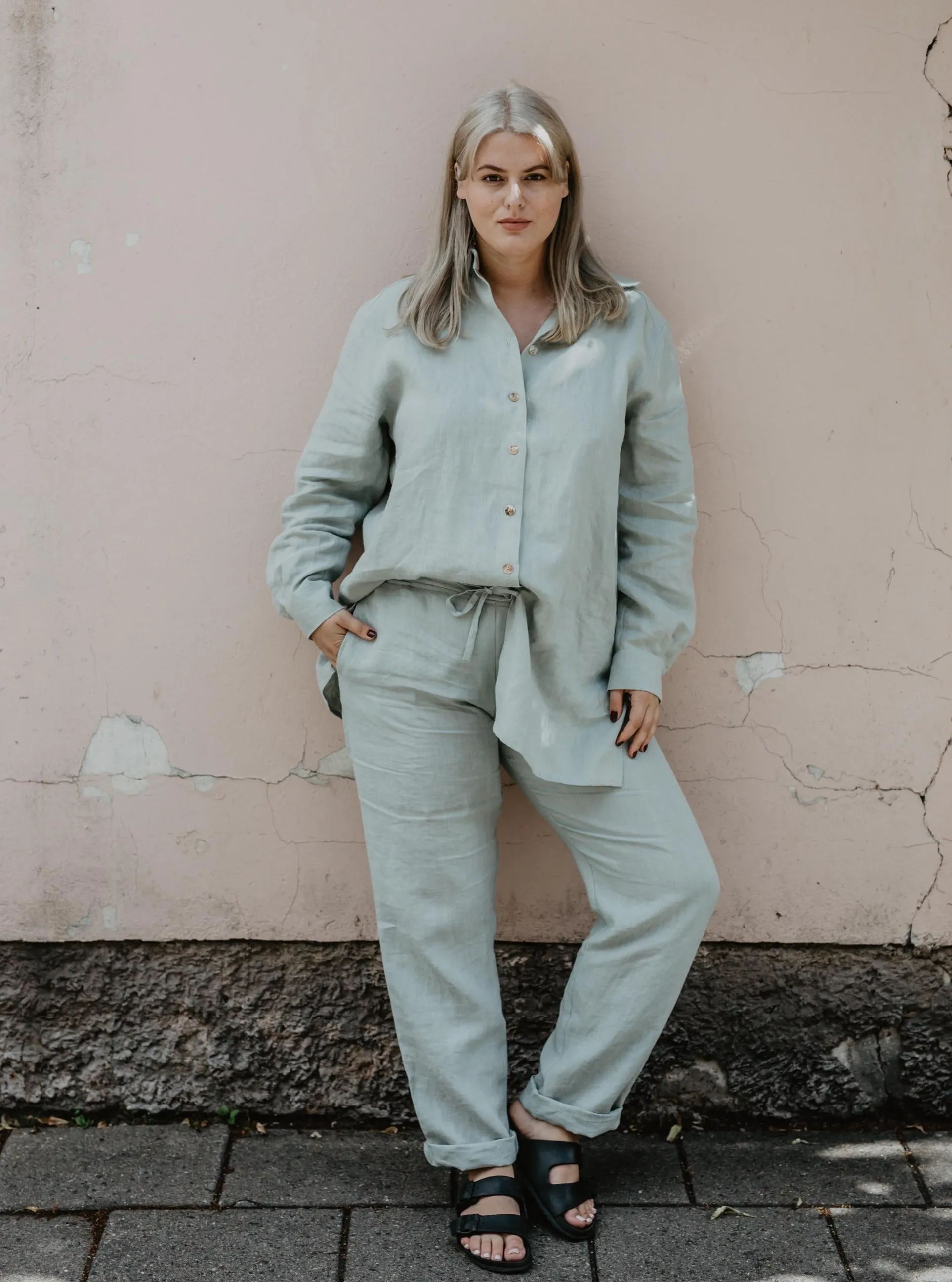 Linen Pants Malmo - Sage Green