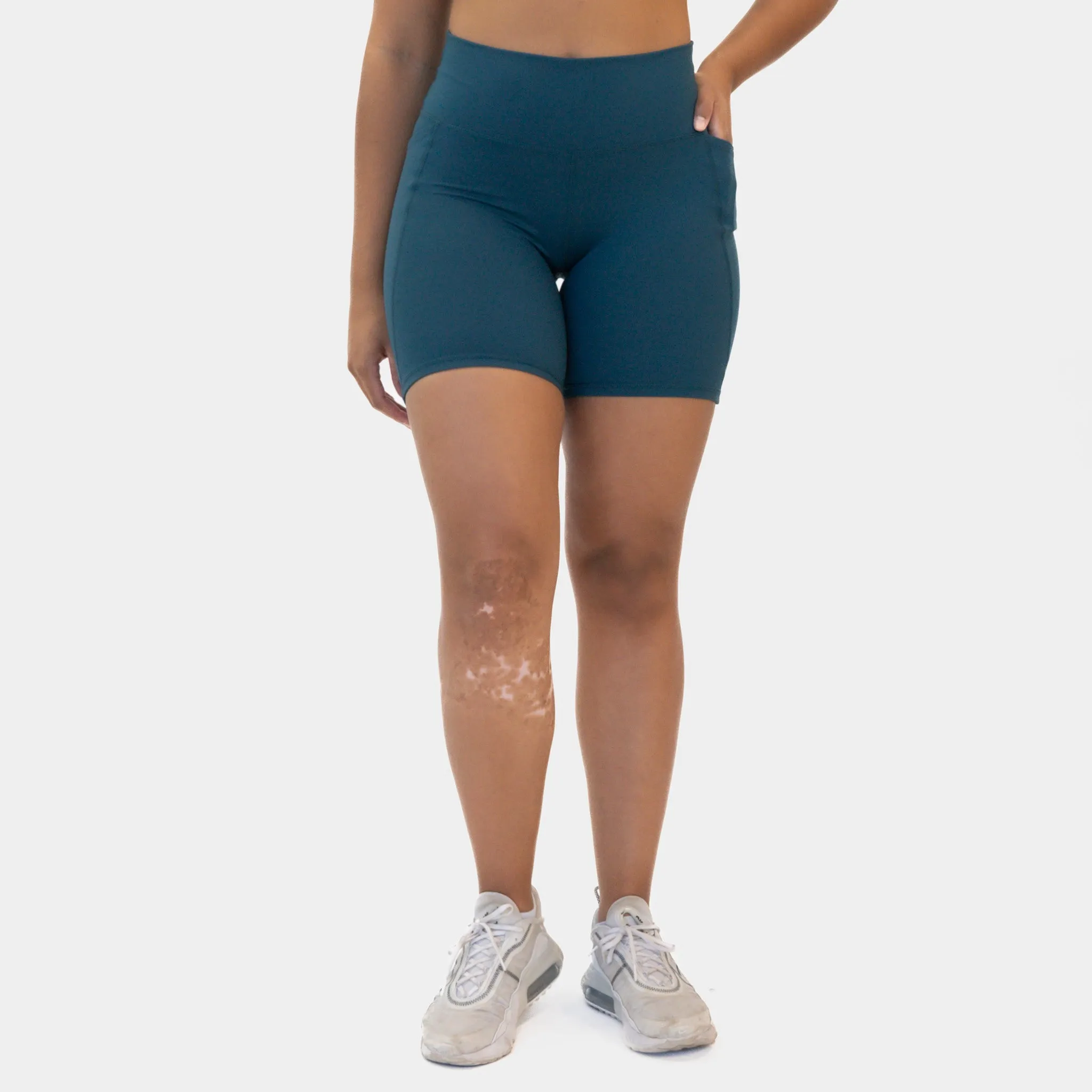 Lux High Waisted Rio Shorts (Multi-Lengths) - Pacific