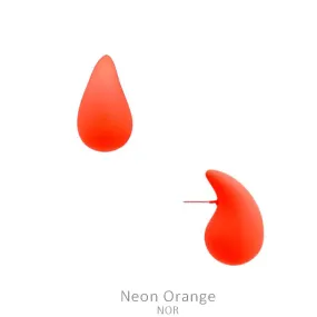 Matte Neon Orange Trendy teardrop earrings