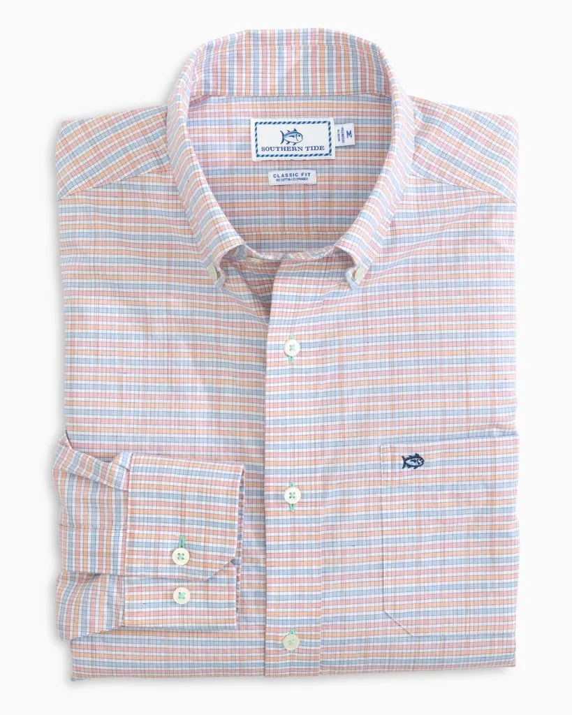 Men's Guarded Gingham Long Sleeve Button Down Shirt