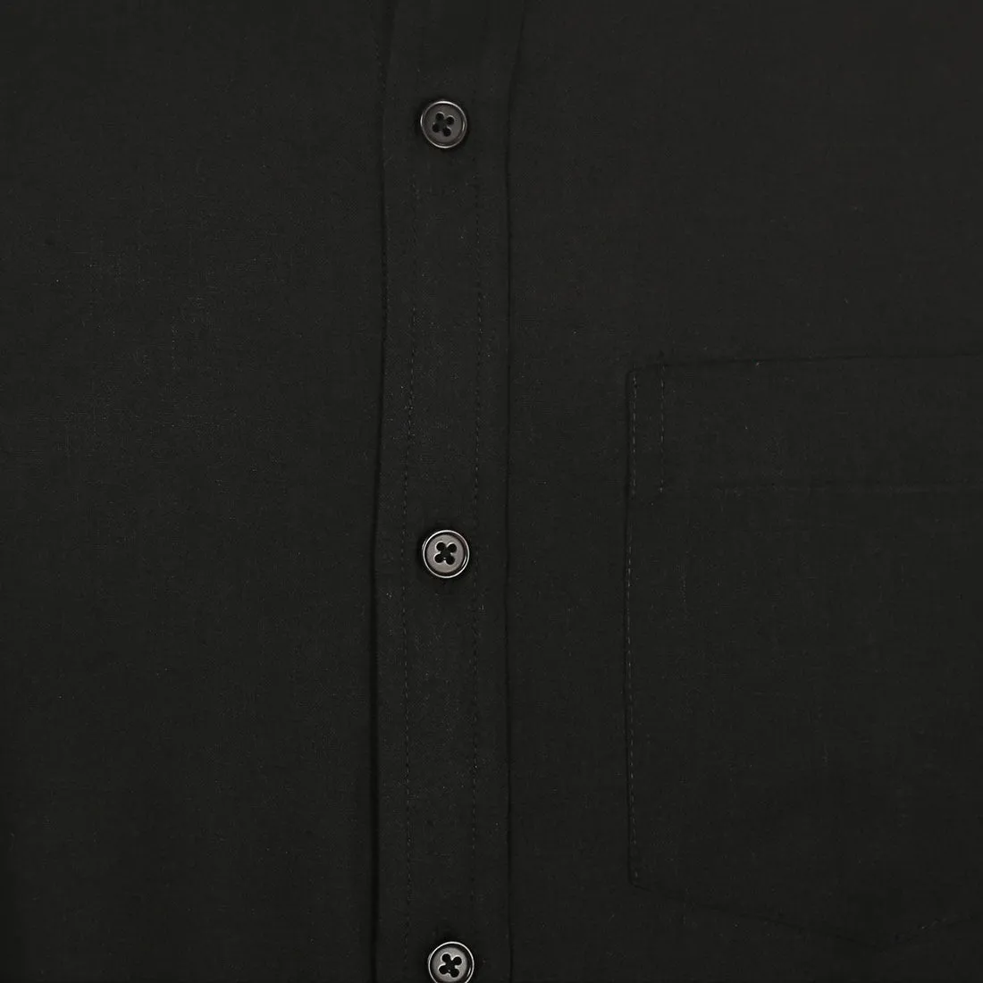 Men's Long Sleeve Cotton Dress Shirt Button Down (Black)