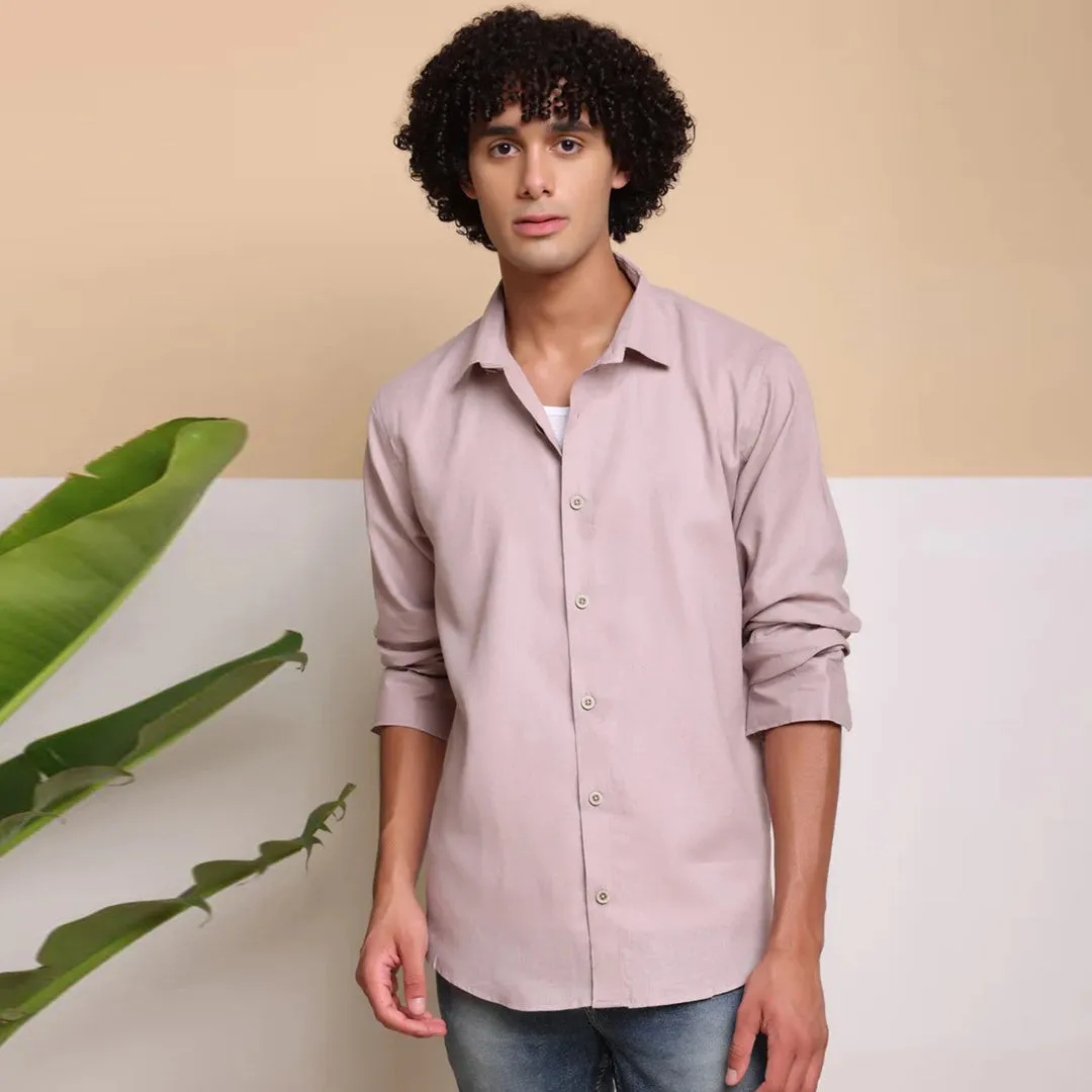 Men's Pure Linen Casual Shirt - Light Onion