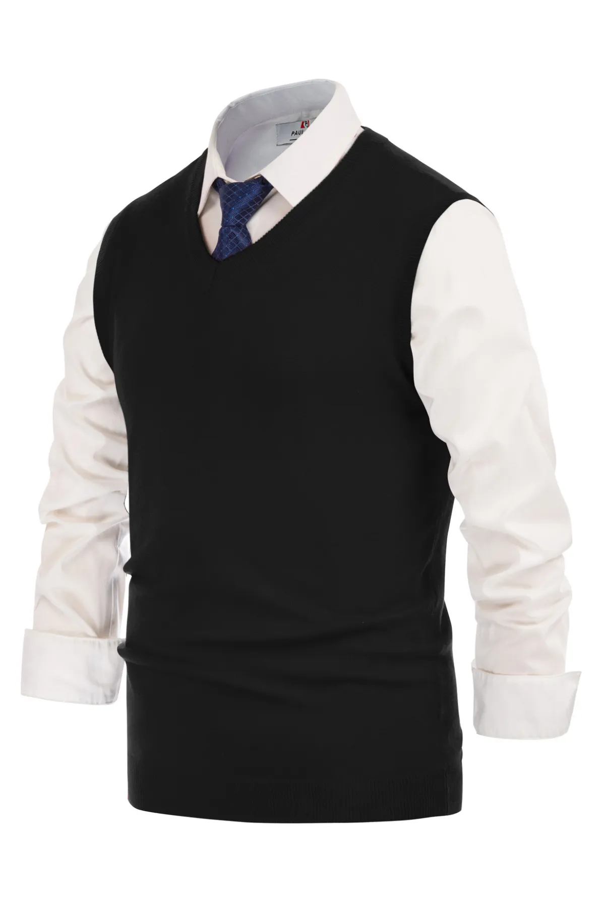 Mens V-Neck Knitted Sweater Vest Solid Plain Sleeveless Pullover Knitwears