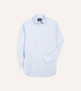 Mid-Blue Cotton Oxford Cloth Button-Down Shirt