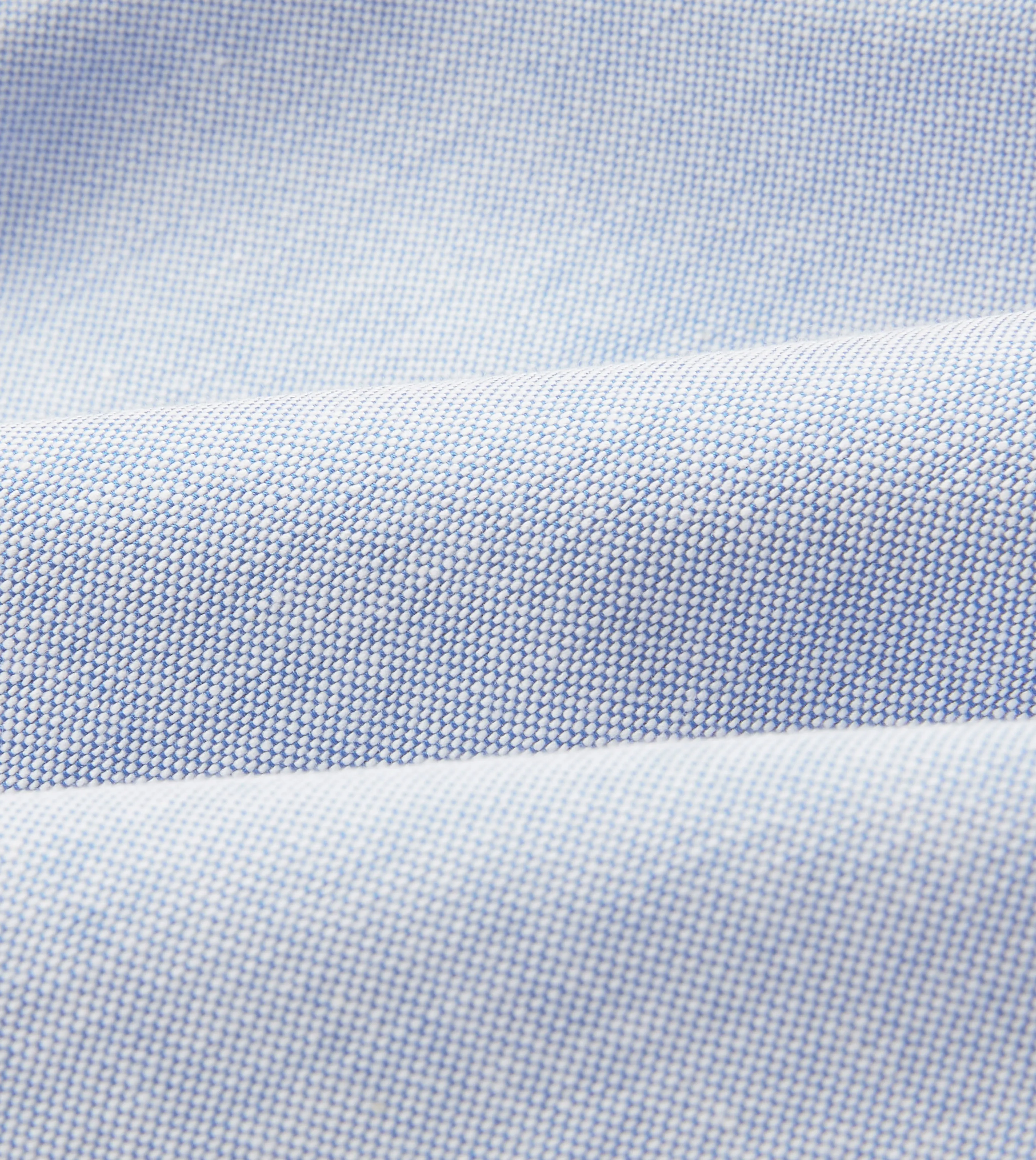 Mid-Blue Cotton Oxford Cloth Button-Down Shirt