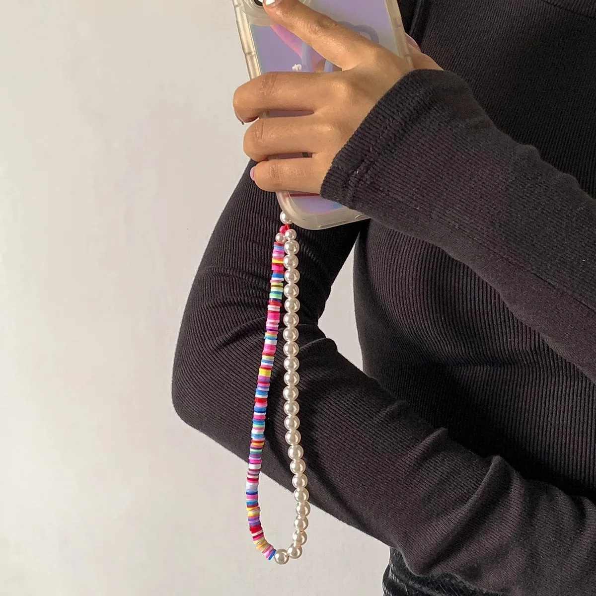 Oh So Charming Trendy Handmade Pearl Deluxe Handy Strap Phone Case Hanging Cord