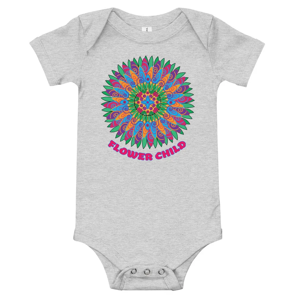 Onesie for Baby T-Shirt Flower Child Flower Mandala Medallion Kids Girls Trendy Unique Gifts