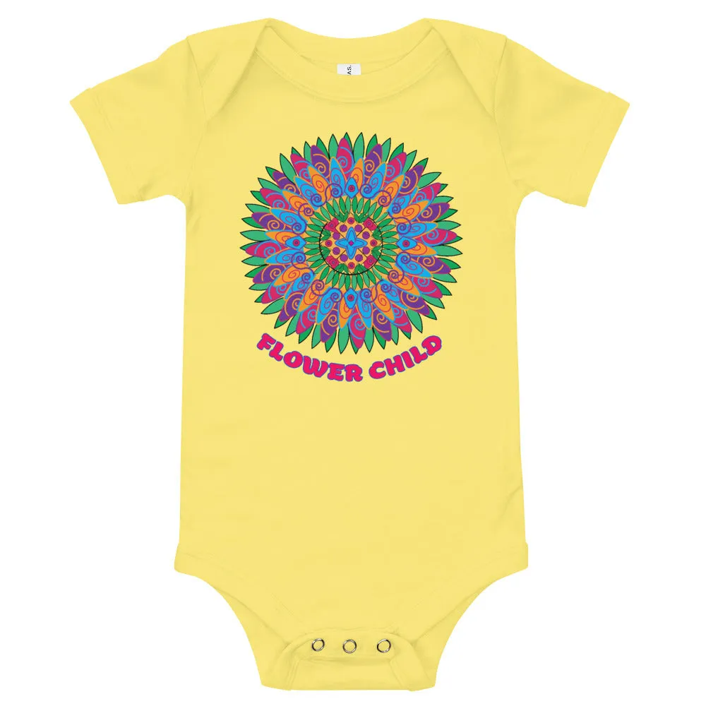 Onesie for Baby T-Shirt Flower Child Flower Mandala Medallion Kids Girls Trendy Unique Gifts