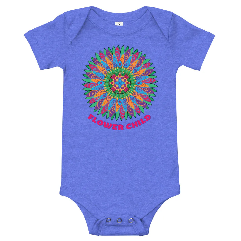 Onesie for Baby T-Shirt Flower Child Flower Mandala Medallion Kids Girls Trendy Unique Gifts