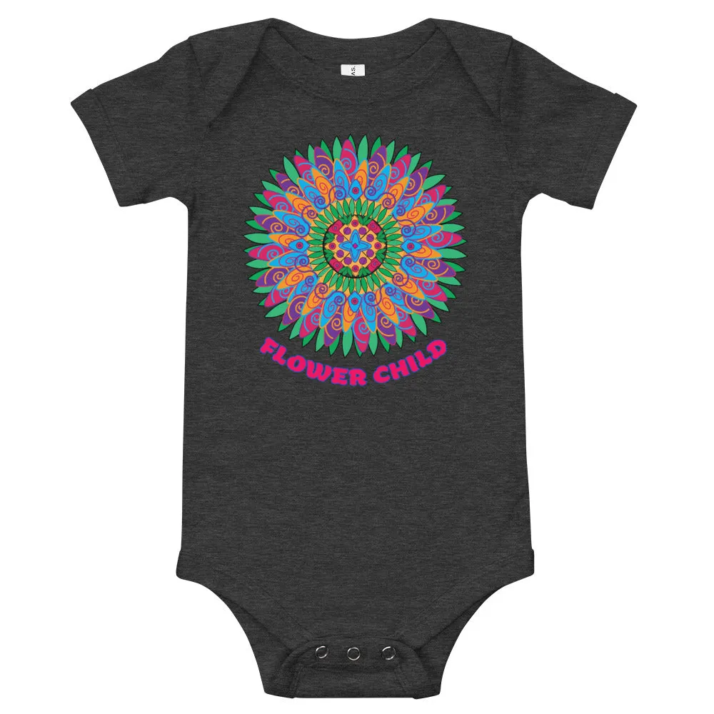 Onesie for Baby T-Shirt Flower Child Flower Mandala Medallion Kids Girls Trendy Unique Gifts