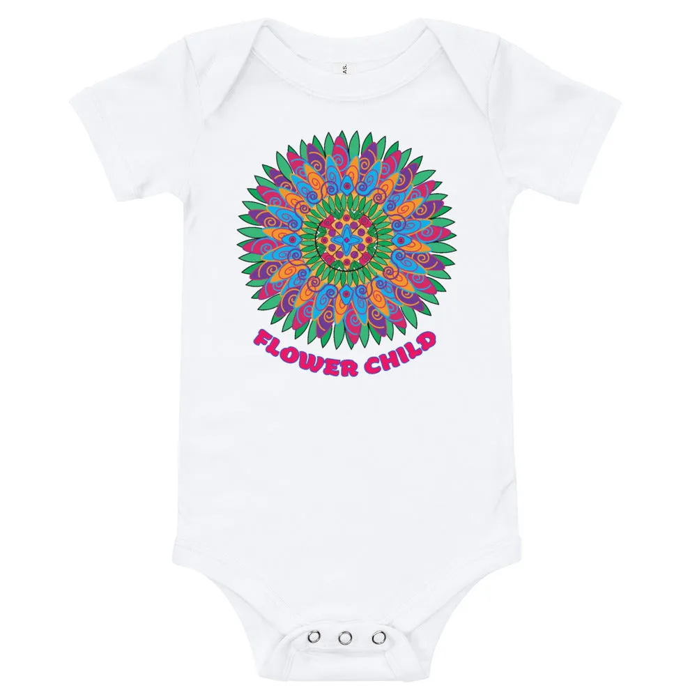 Onesie for Baby T-Shirt Flower Child Flower Mandala Medallion Kids Girls Trendy Unique Gifts