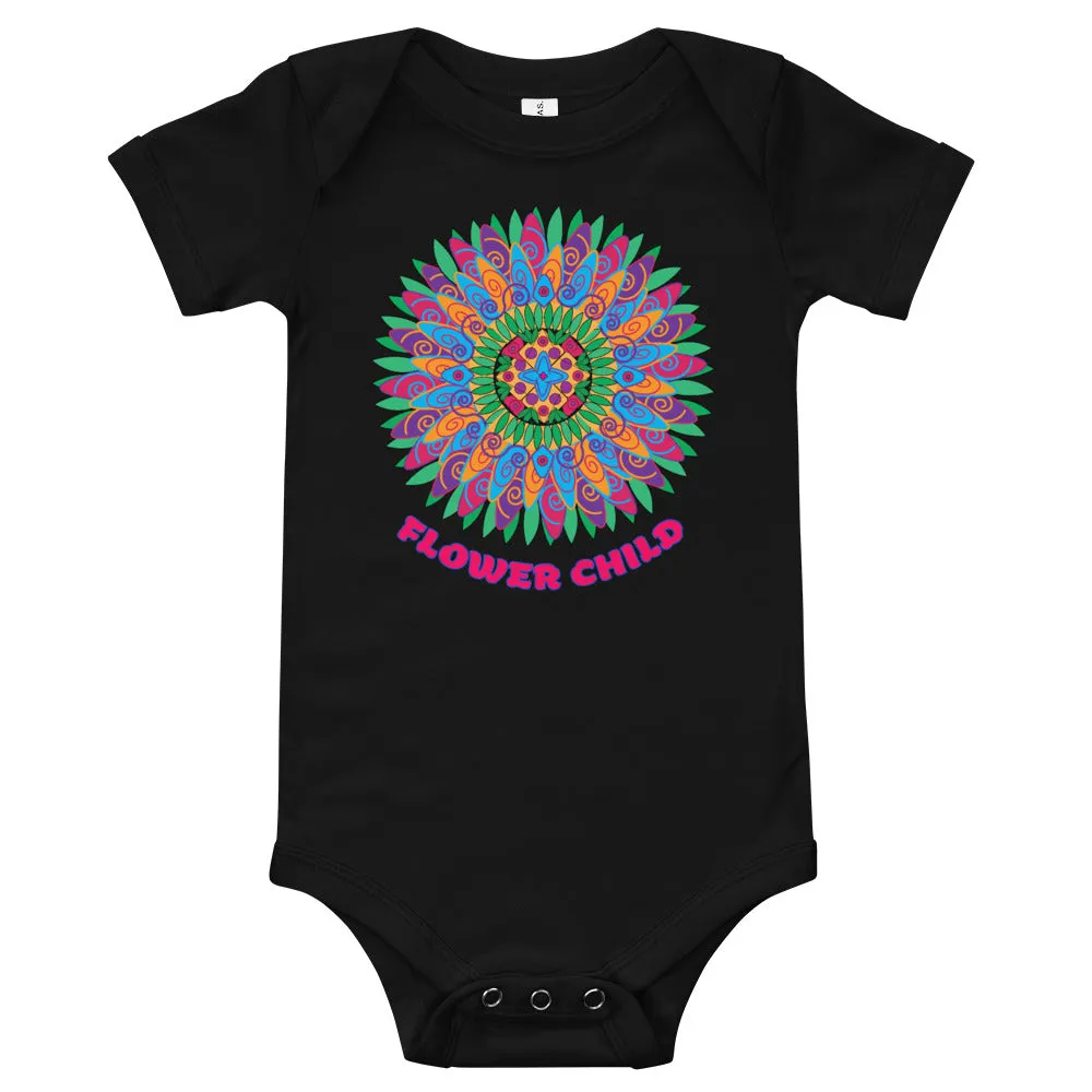 Onesie for Baby T-Shirt Flower Child Flower Mandala Medallion Kids Girls Trendy Unique Gifts