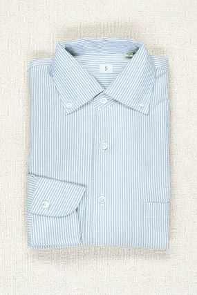 P. Johnson Navy/White Stripe Cotton Button Down Shirt