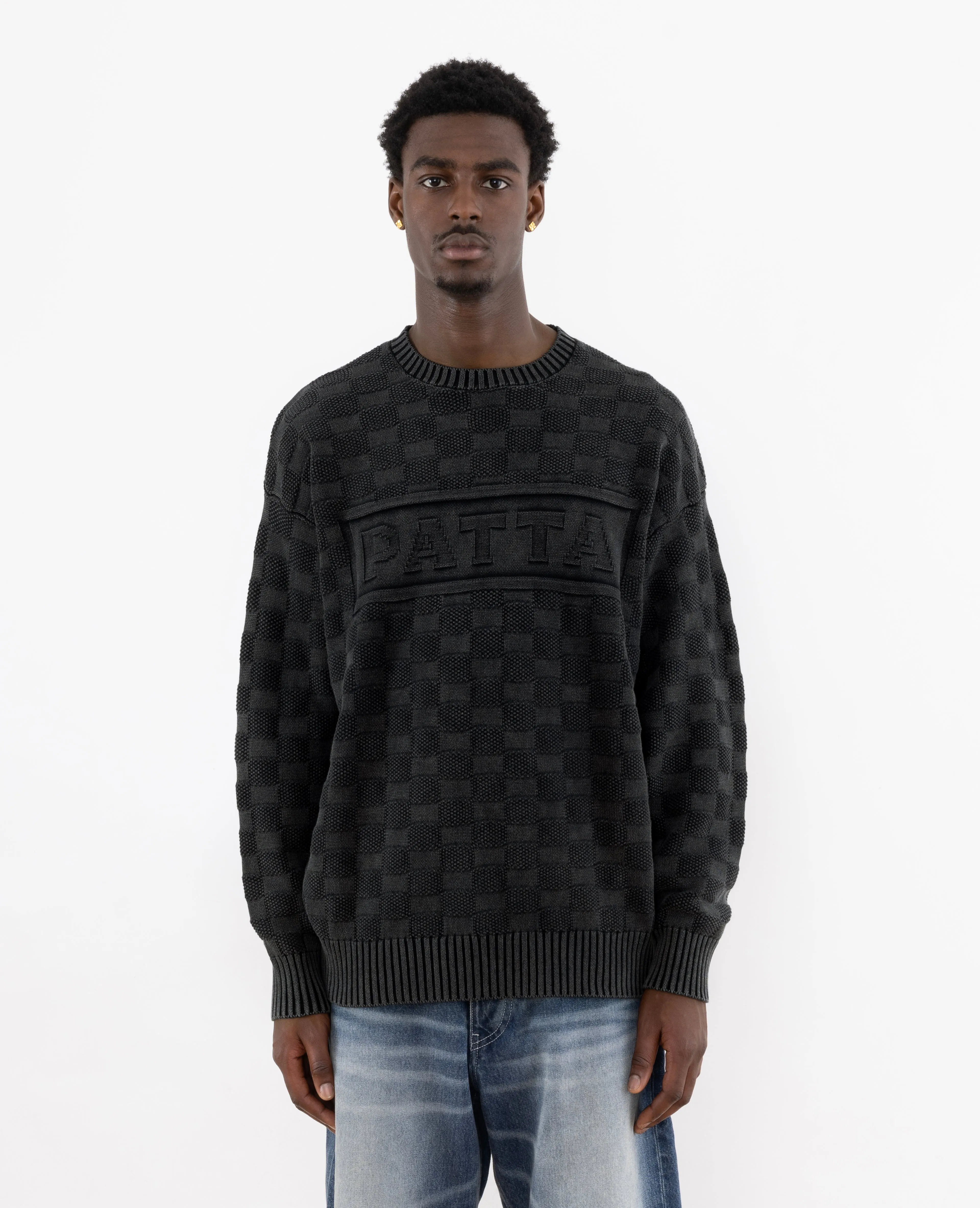 Patta Purl Ribbed Knitted Sweater (Pirate Black)