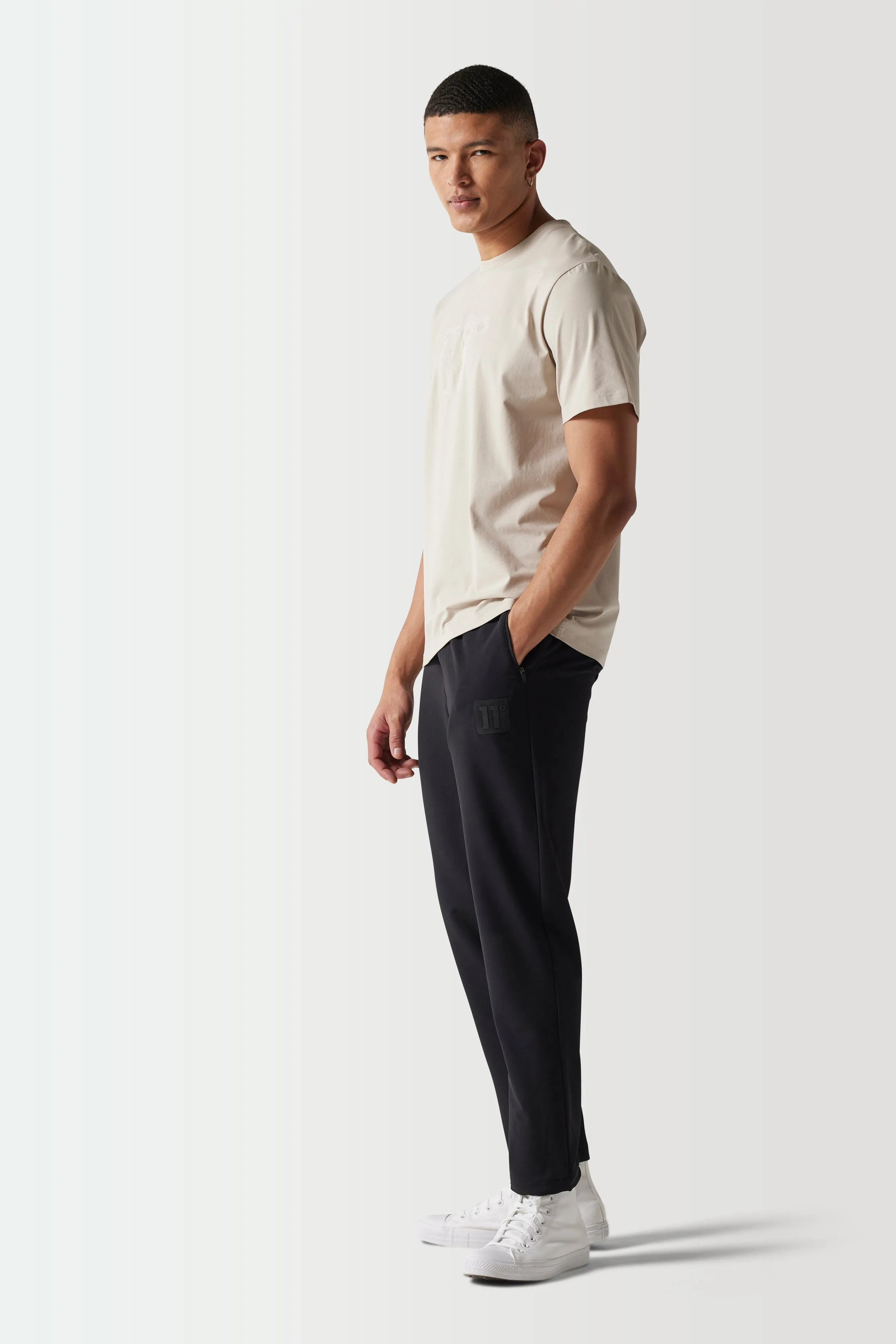 Premium Slim Fit Sports Luxe Pants - Black