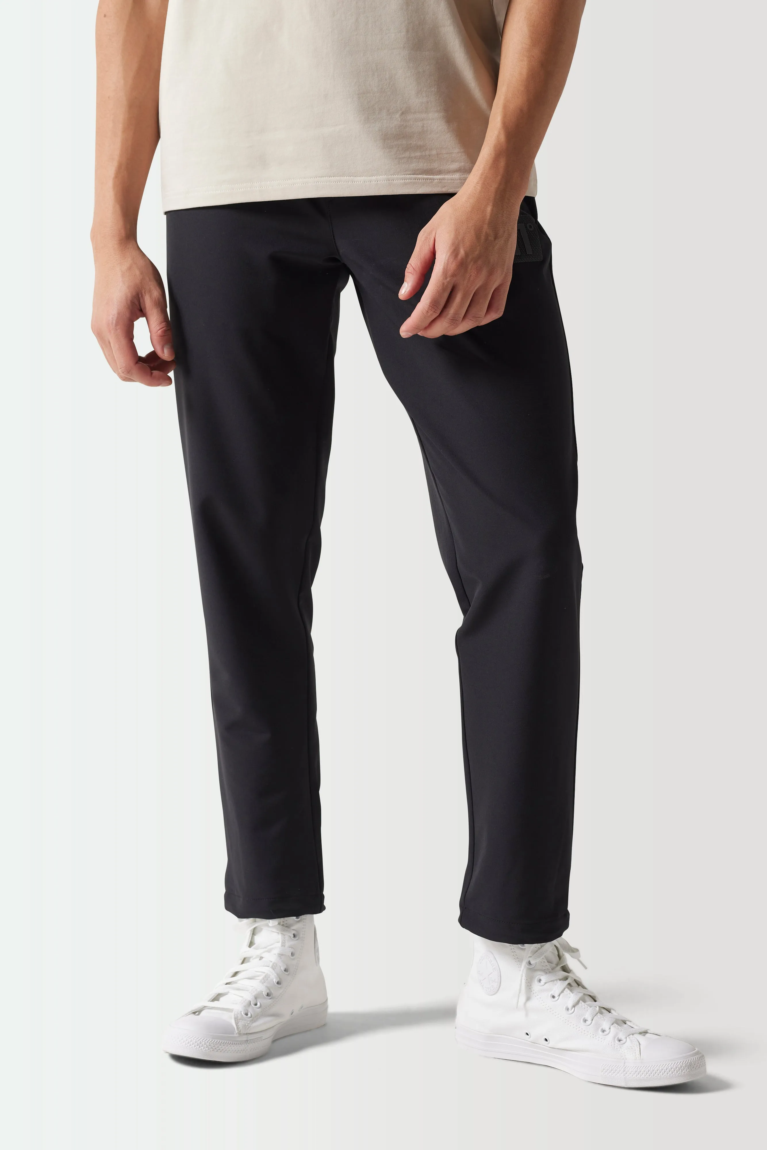 Premium Slim Fit Sports Luxe Pants - Black