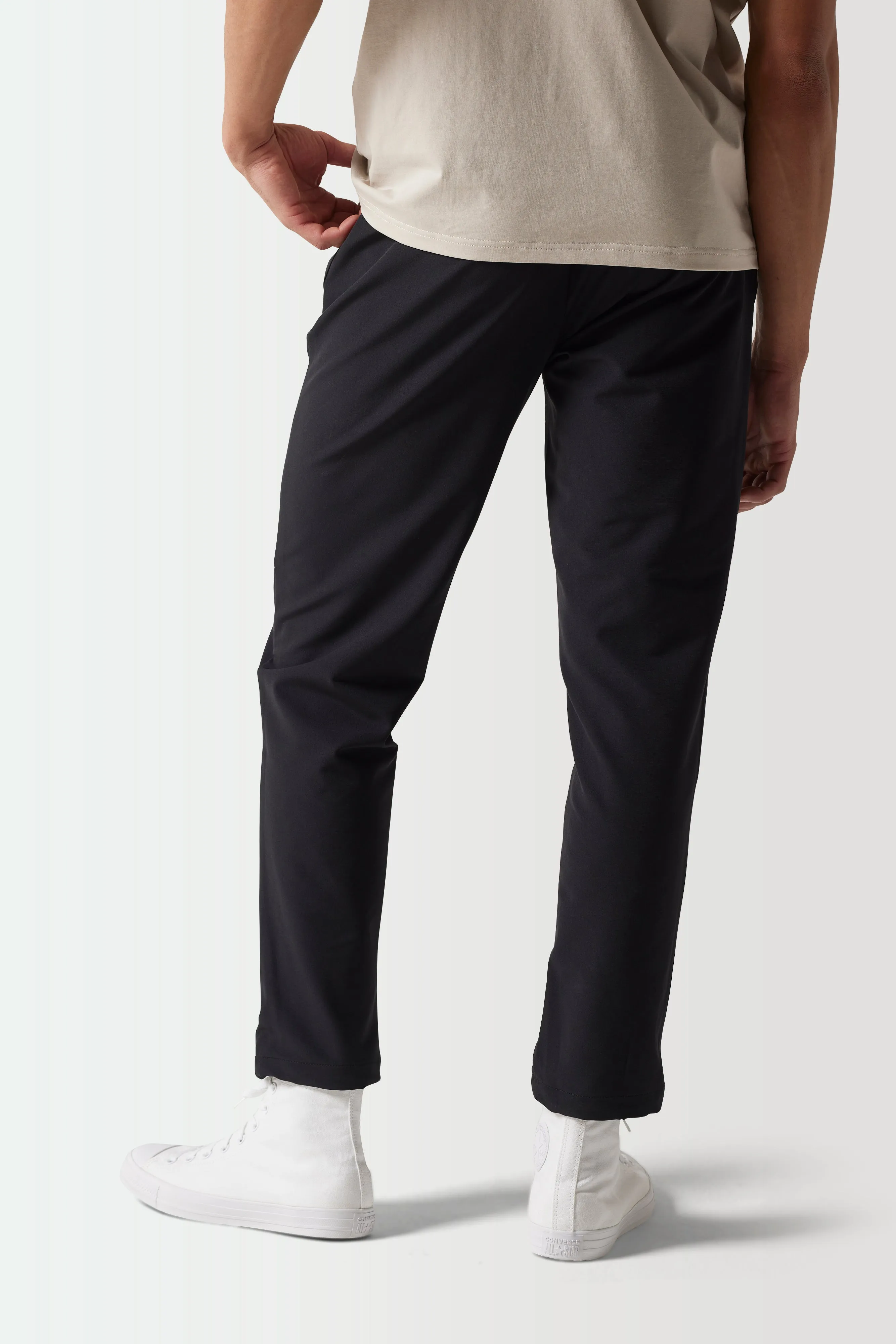 Premium Slim Fit Sports Luxe Pants - Black