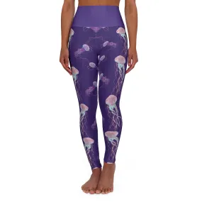 Purple Jellyfish High Waisted Yoga Leggings