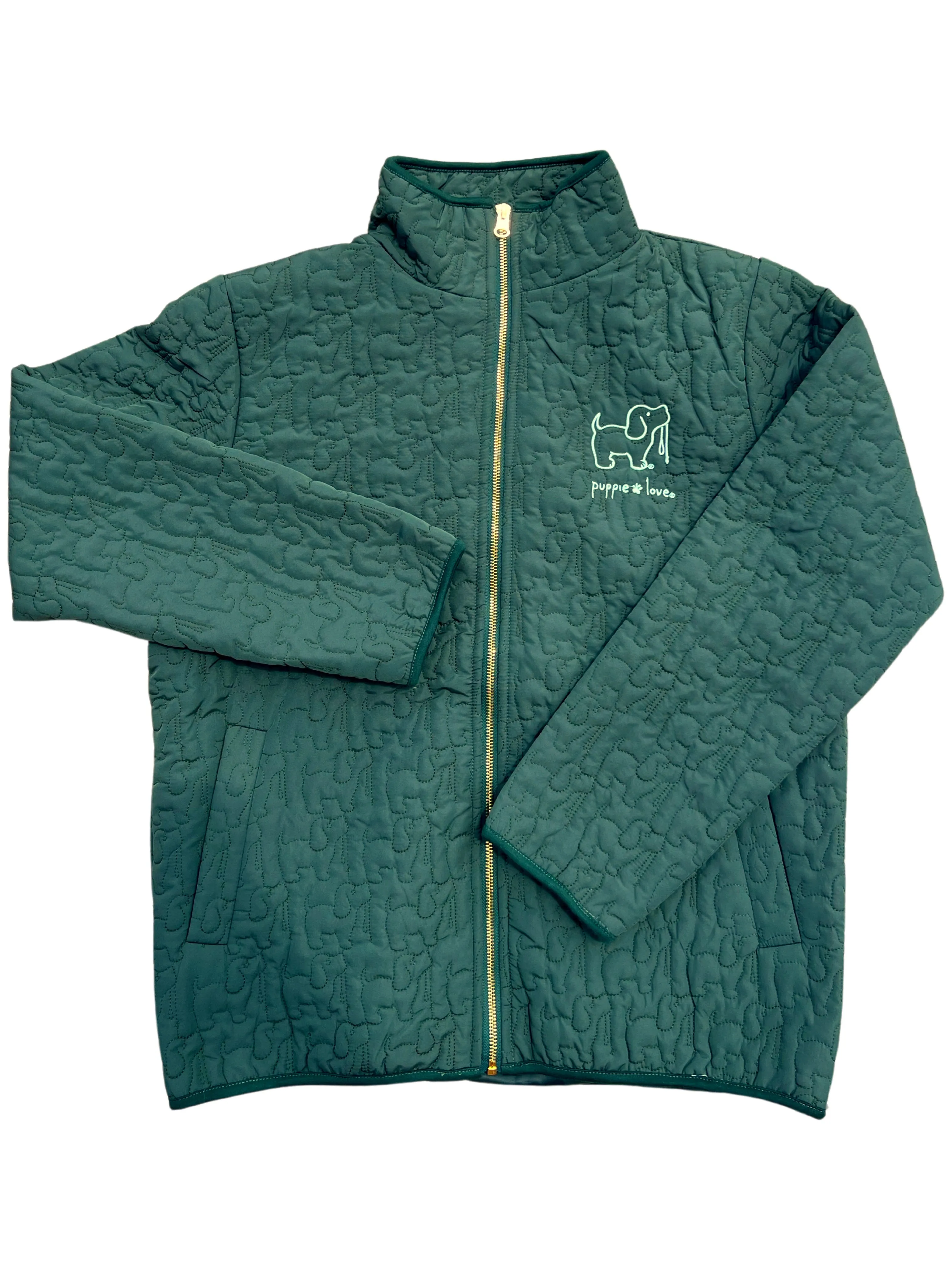 QUILTED JACKET, FOREST GREEN