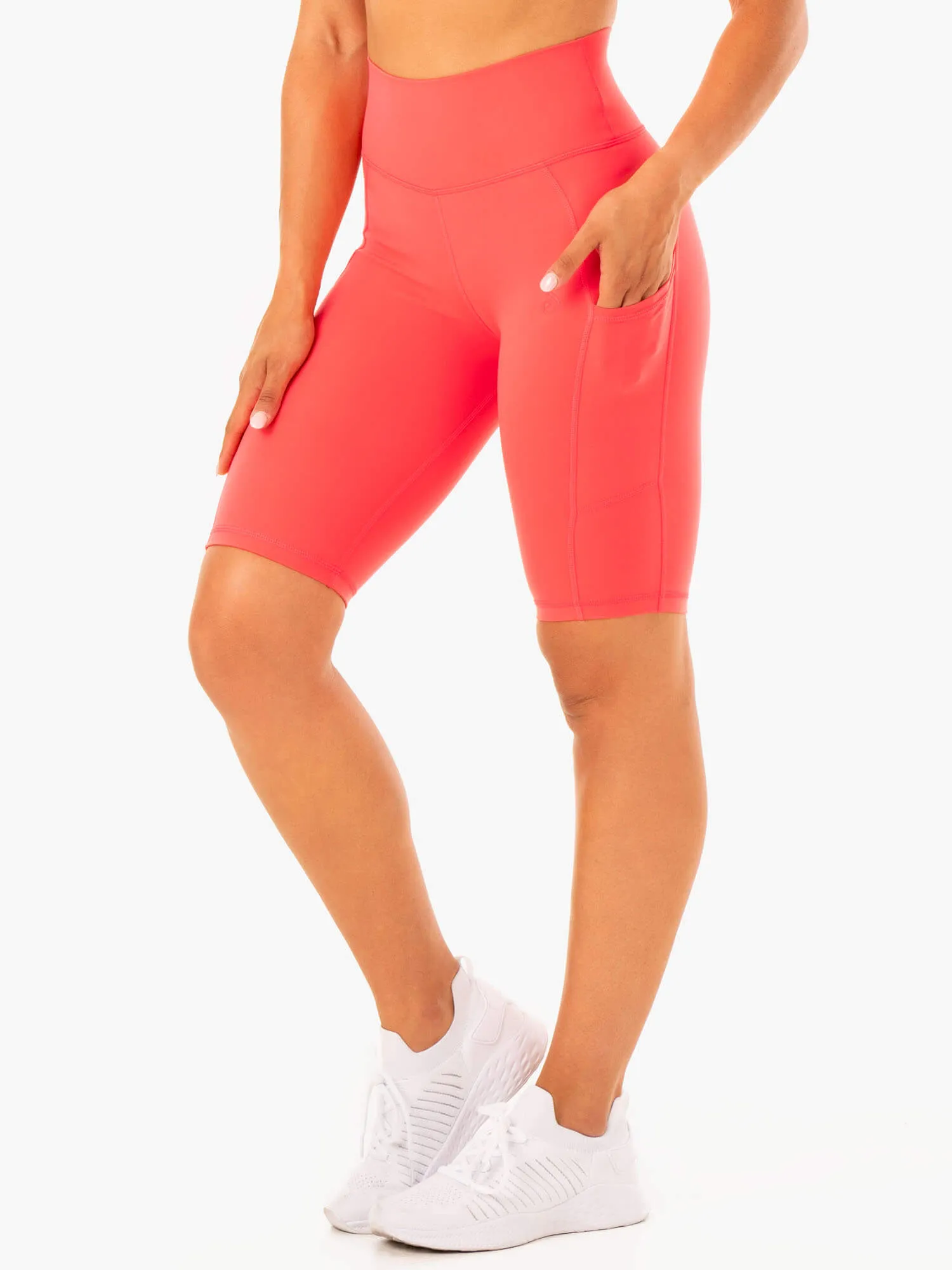 Reset High Waisted Pocket Bike Shorts - Watermelon