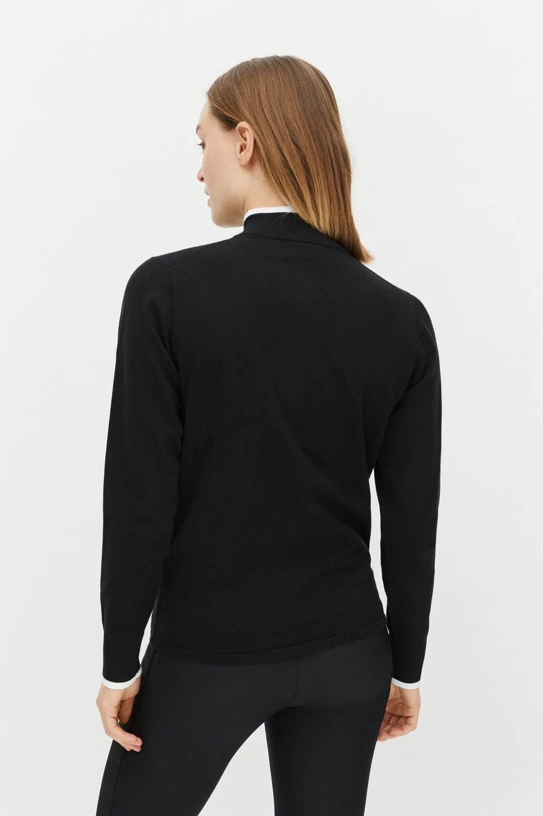 Rhnisch knitted half zip, Black