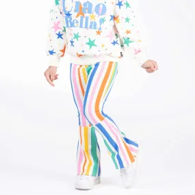 Rock Your Kid Rainbow Stripes High Waisted Flares