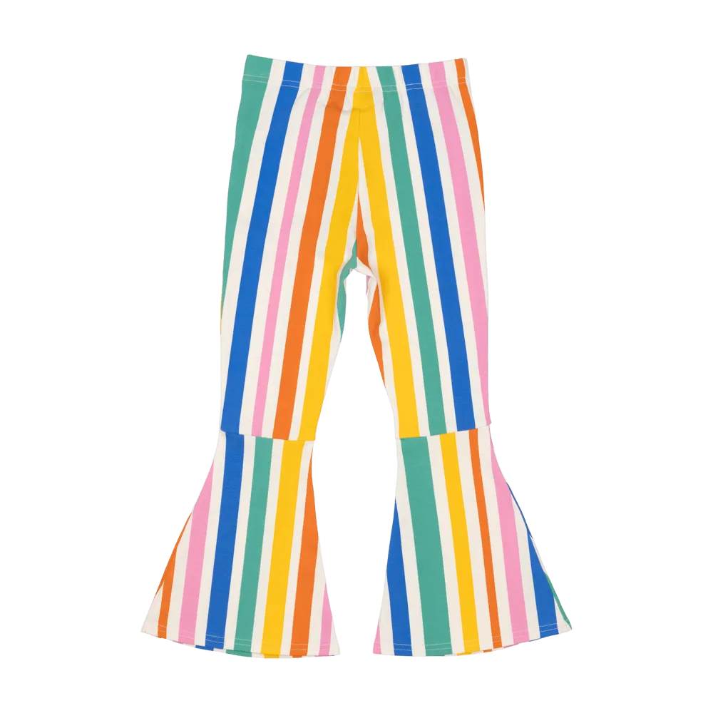 Rock Your Kid Rainbow Stripes High Waisted Flares