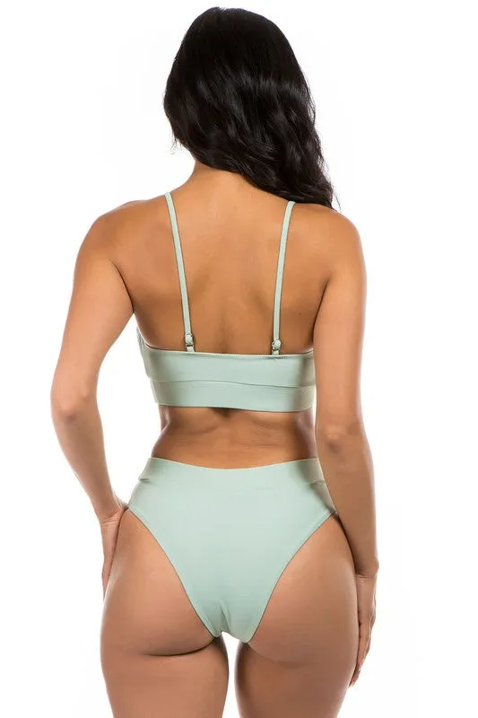 Ruched Top High Waisted Bikini