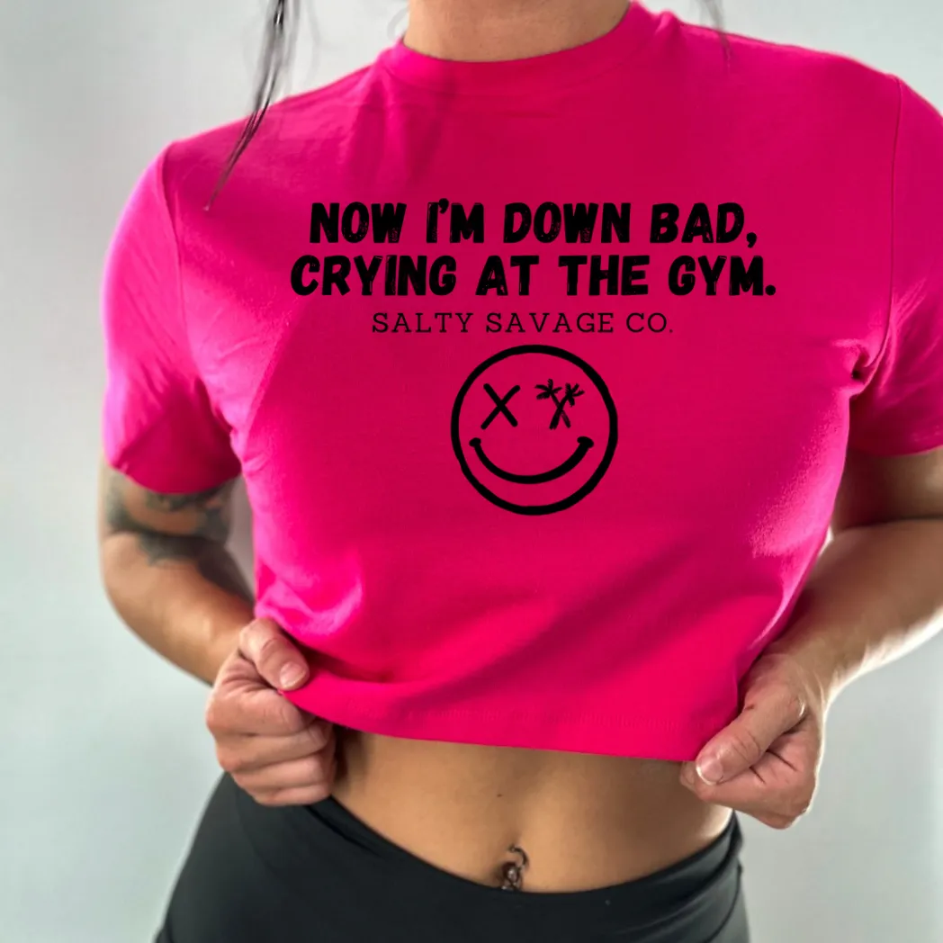 Salty Savage Ladies "DOWN BAD" Performance Crop Tee