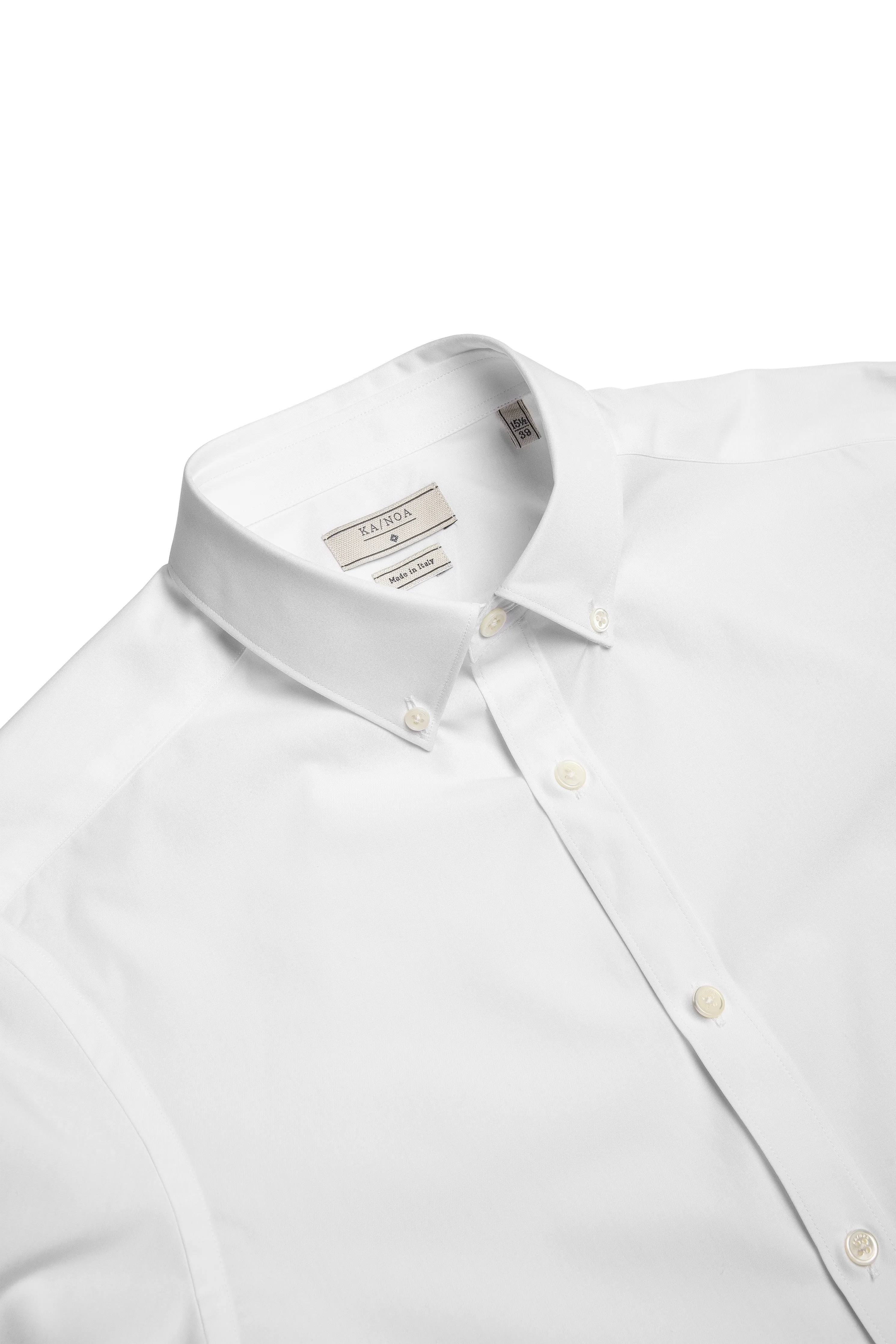 Sandre shirt botton down cotton popeline (ice white)