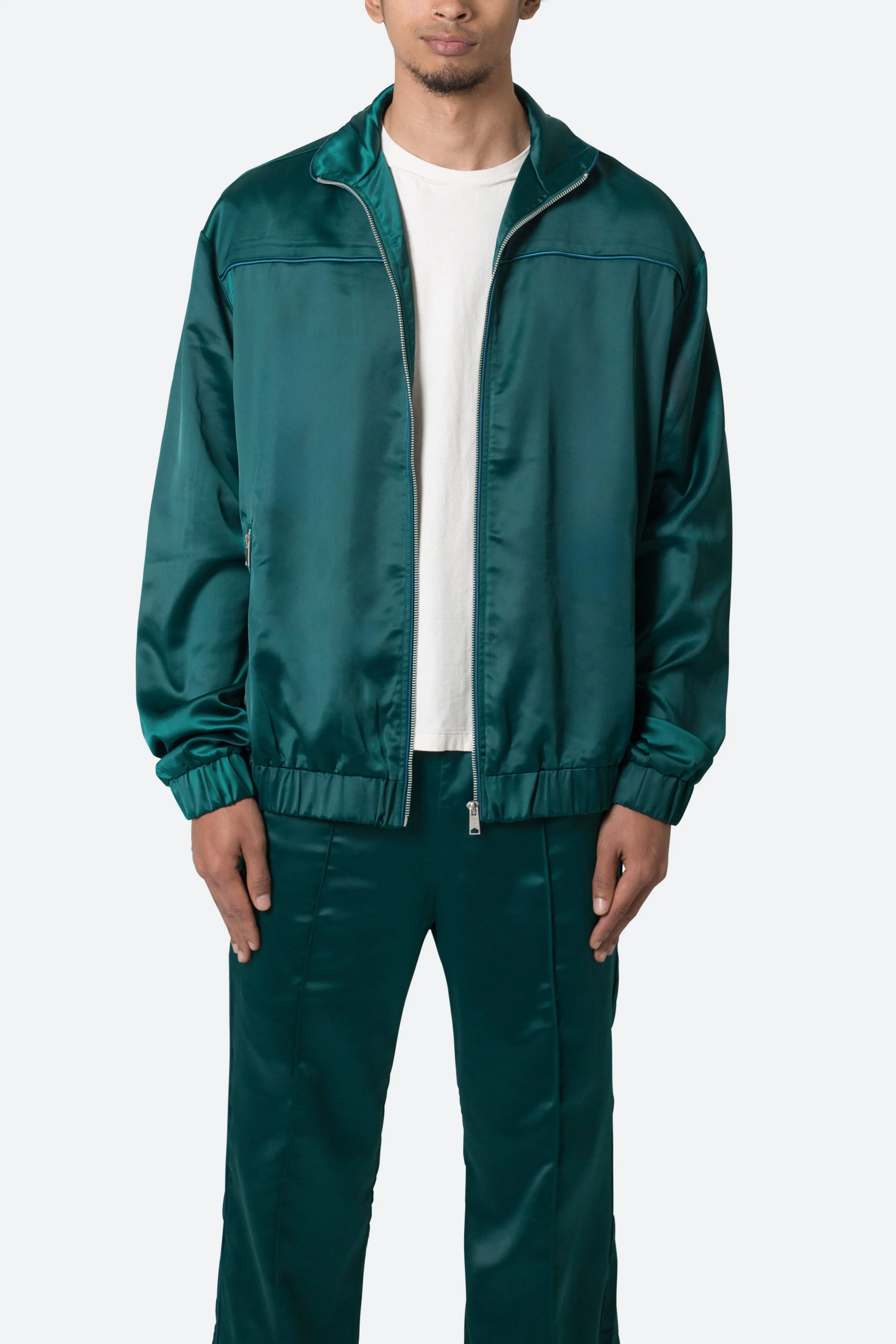 Satin Track Jacket - Green