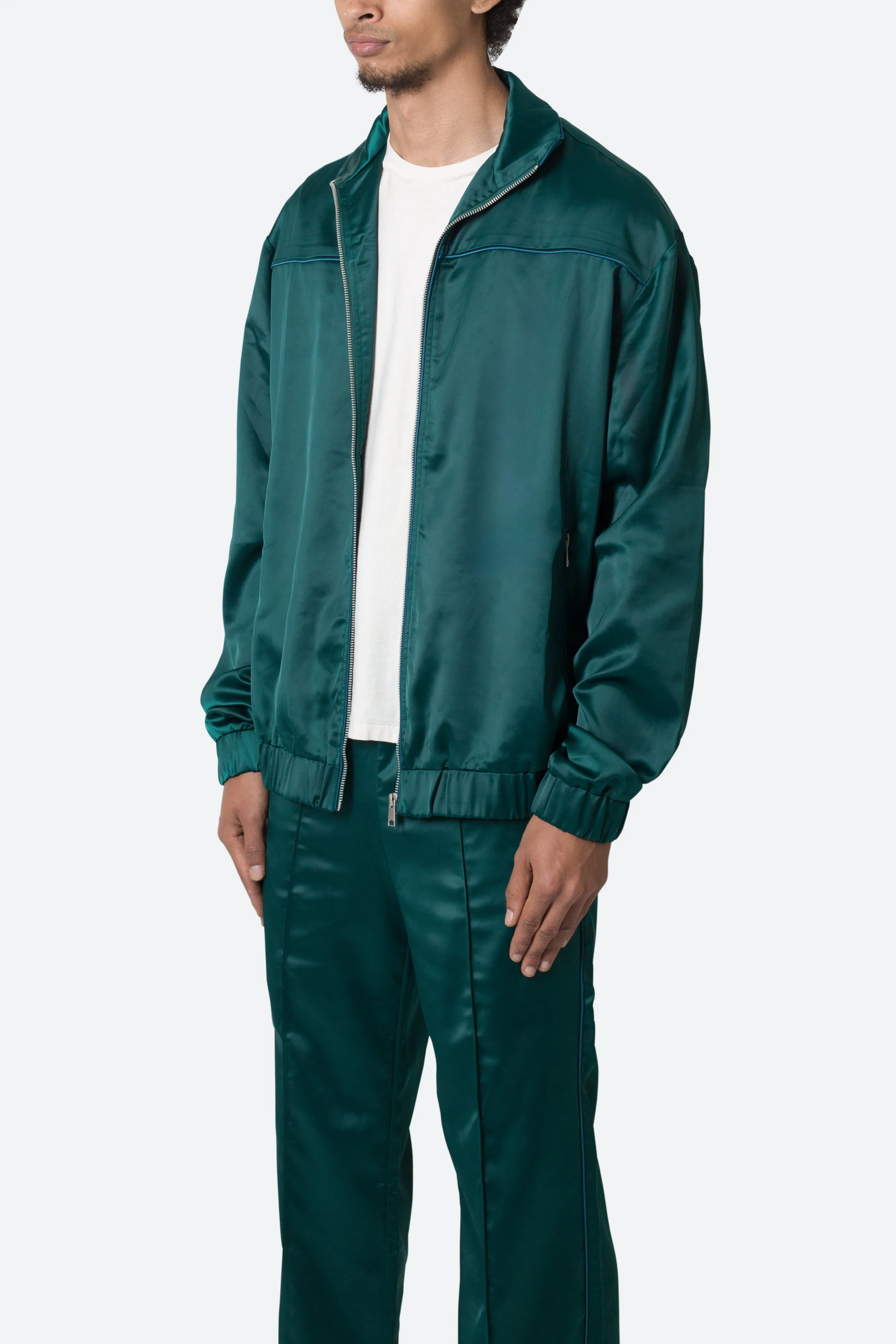 Satin Track Jacket - Green