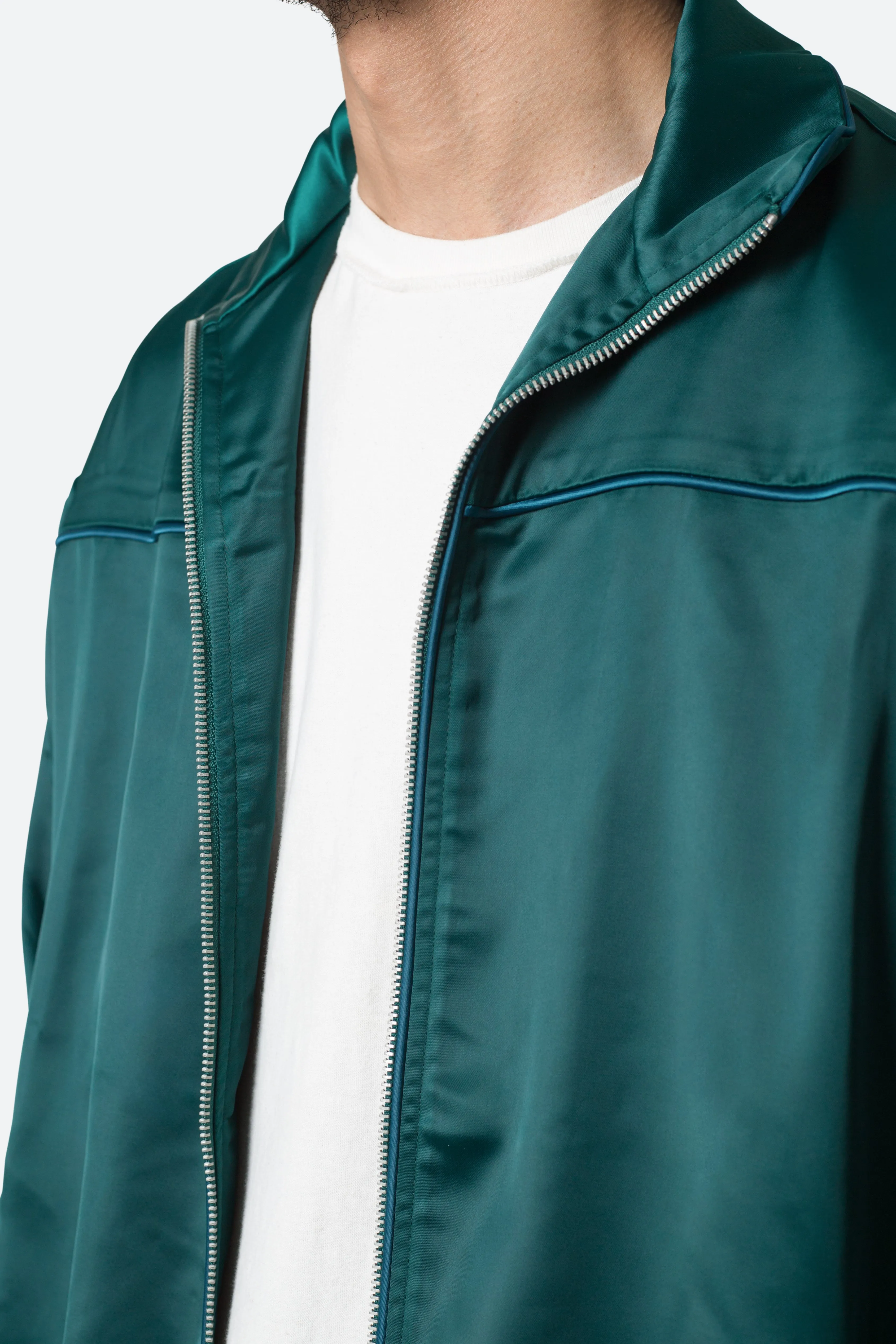 Satin Track Jacket - Green