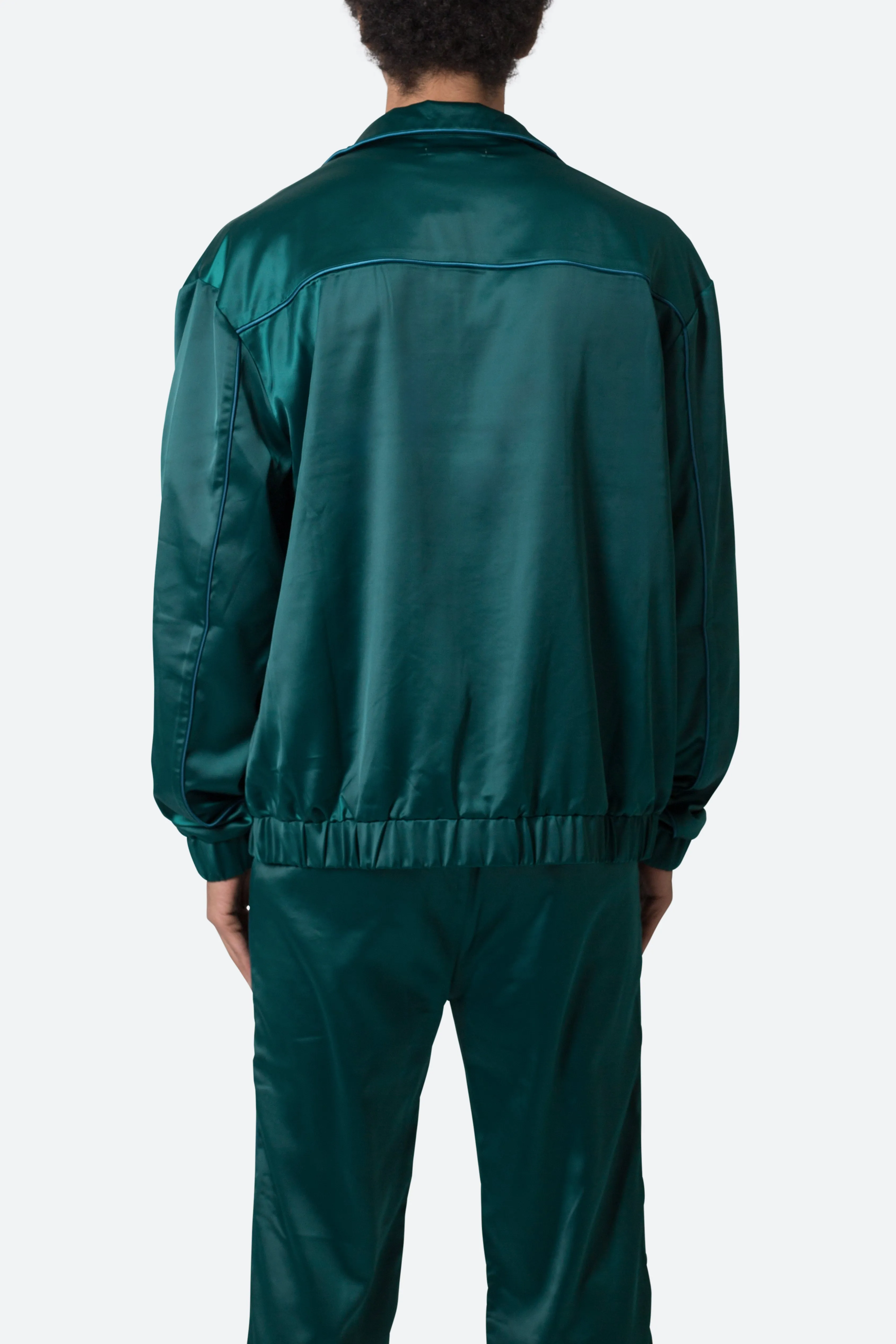 Satin Track Jacket - Green