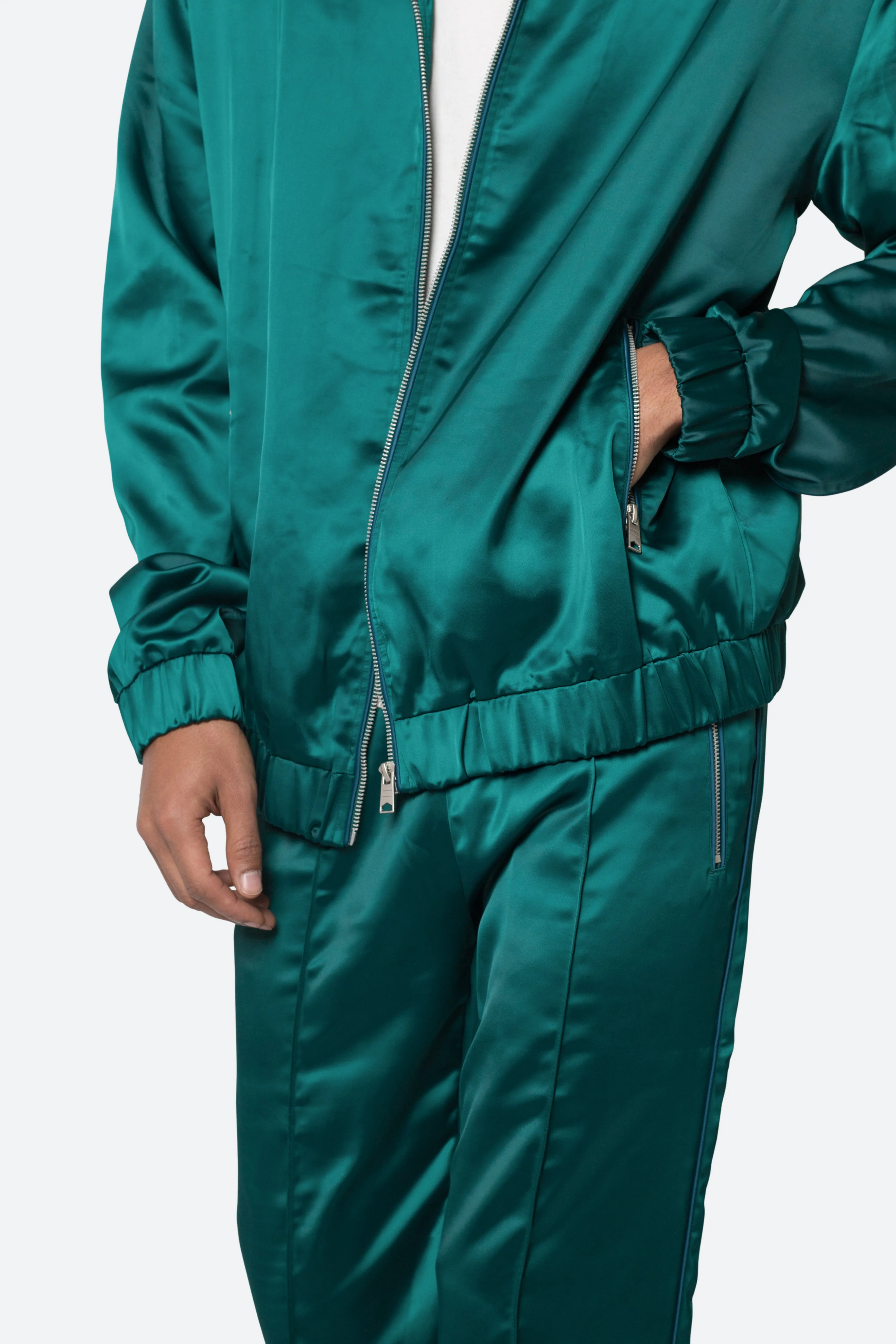 Satin Track Jacket - Green