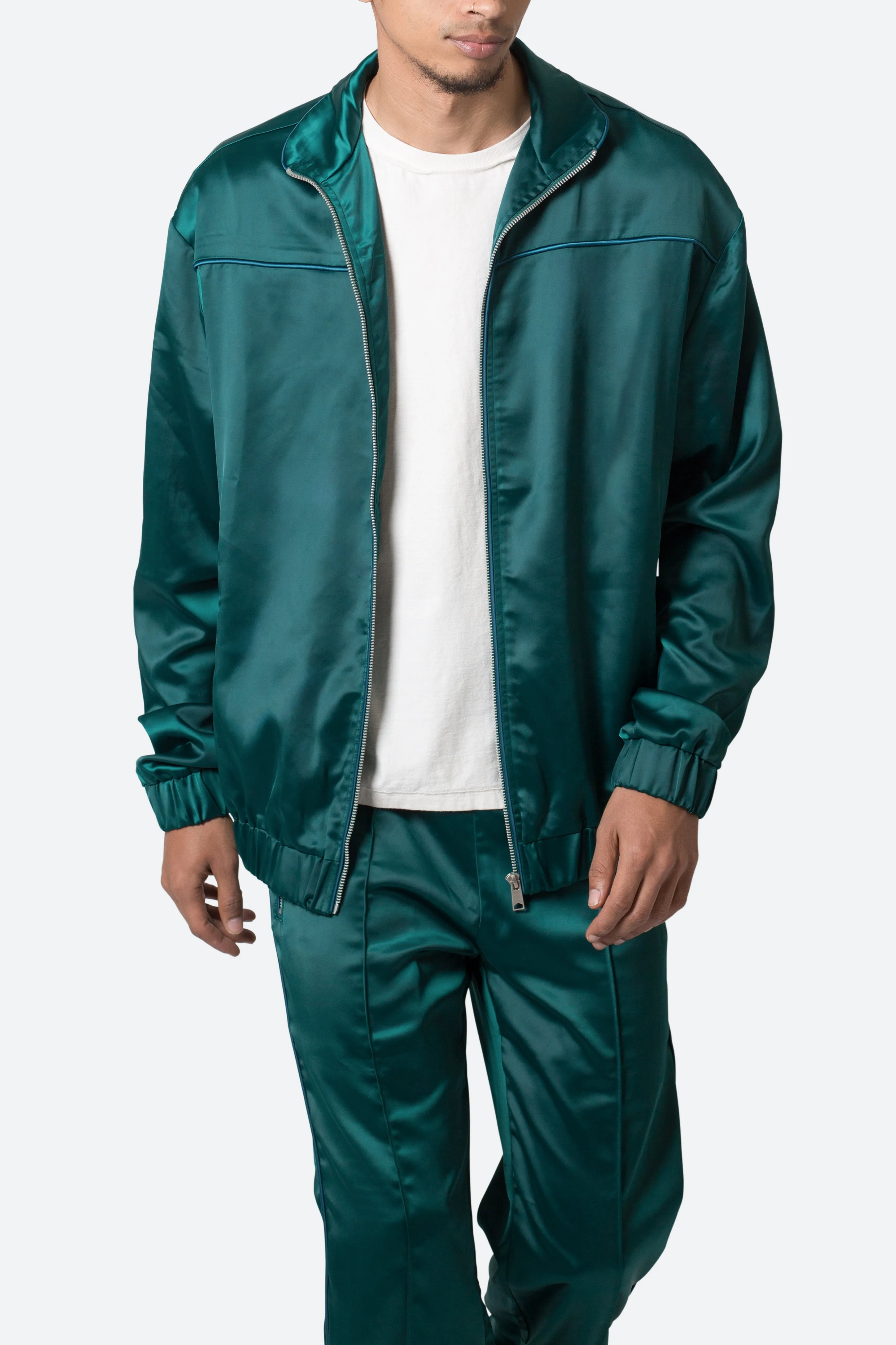 Satin Track Jacket - Green